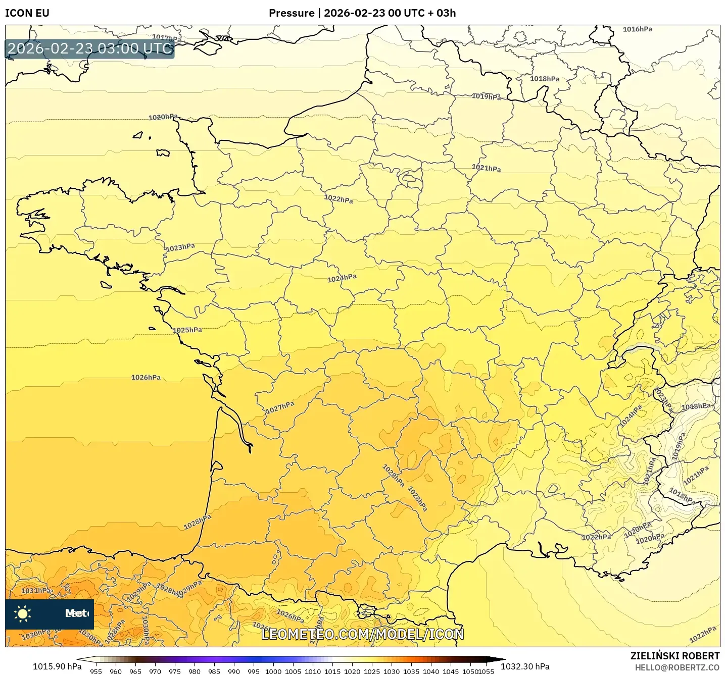 ICON model - فرنسا, الضغط