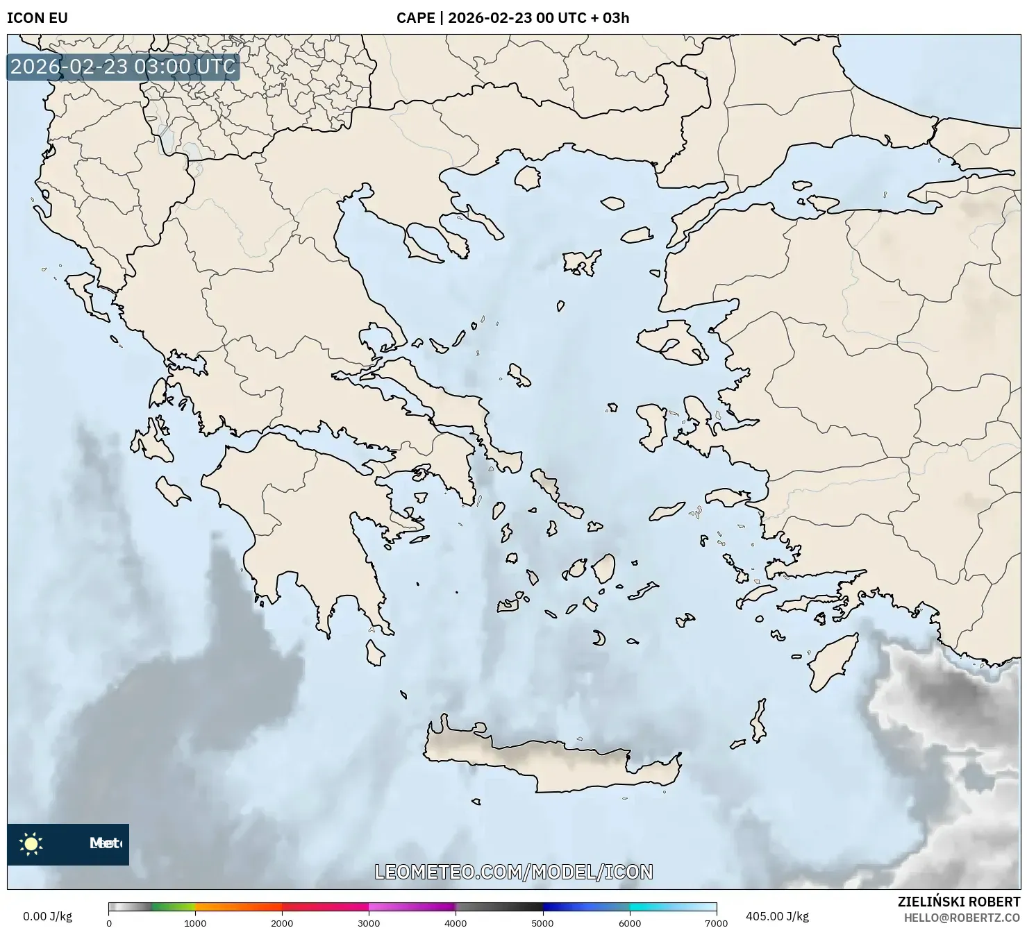 ICON model - اليونان, CAPE