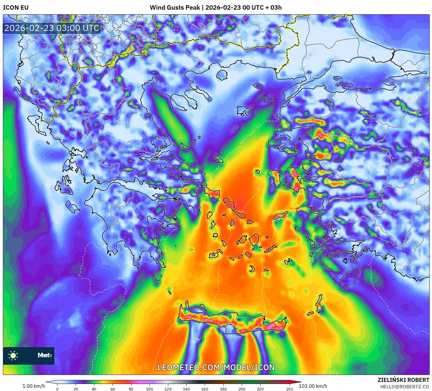 ICON model - اليونان, أقصى هبة