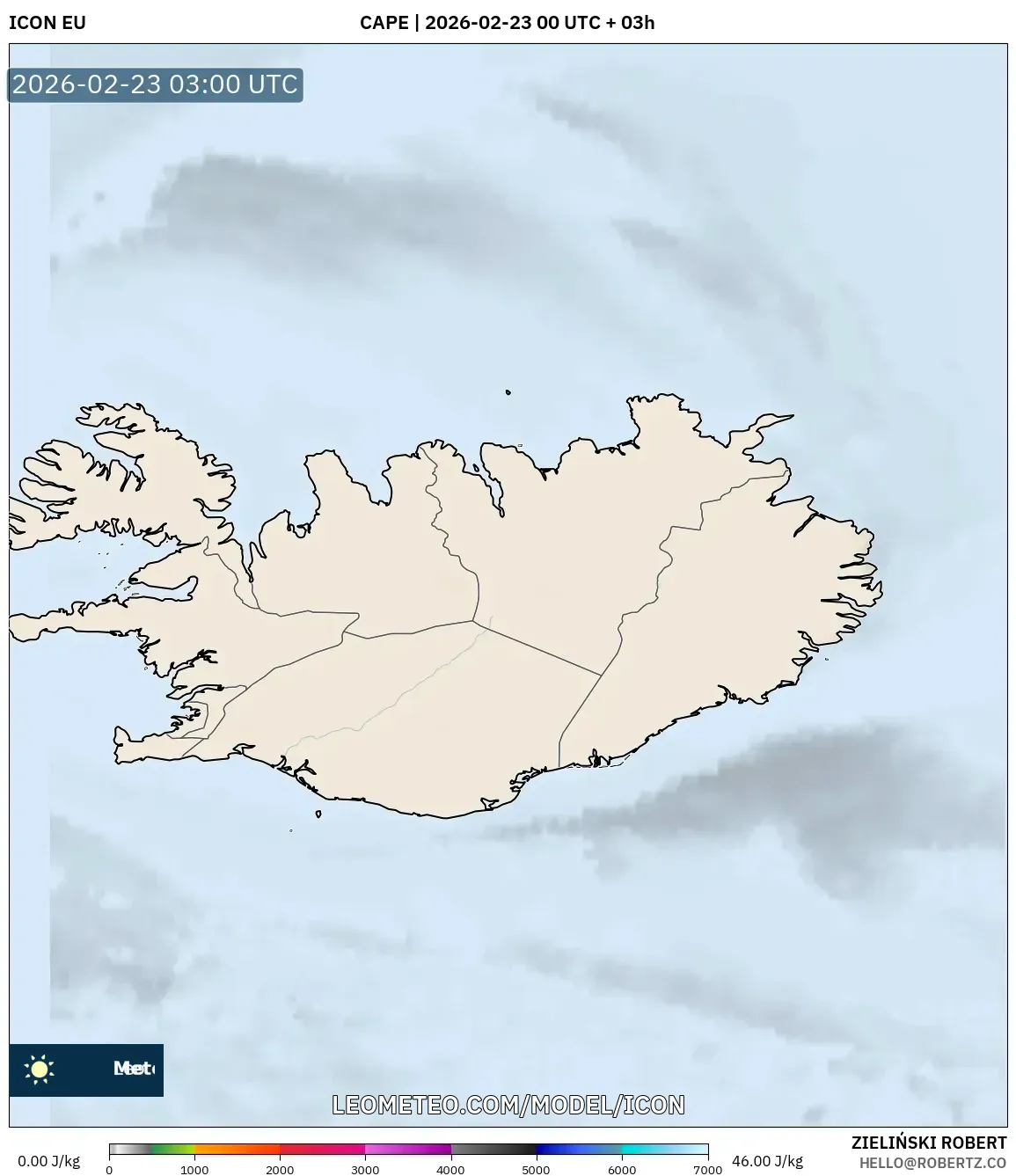 ICON model - آيسلندا, CAPE