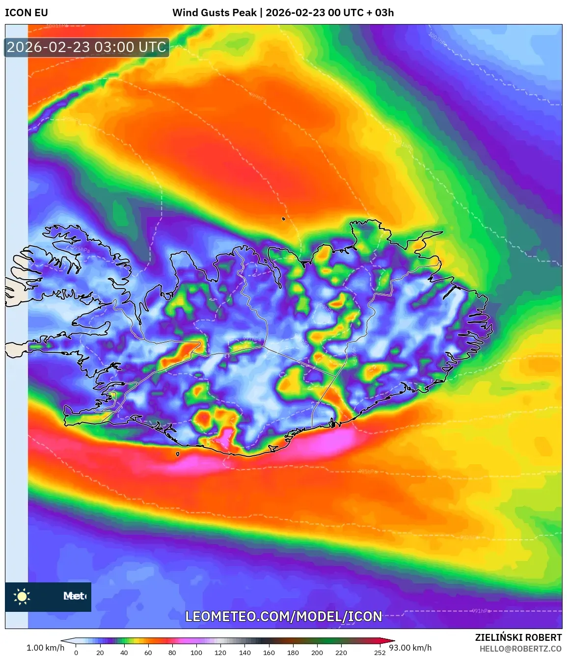 ICON model - آيسلندا, أقصى هبة