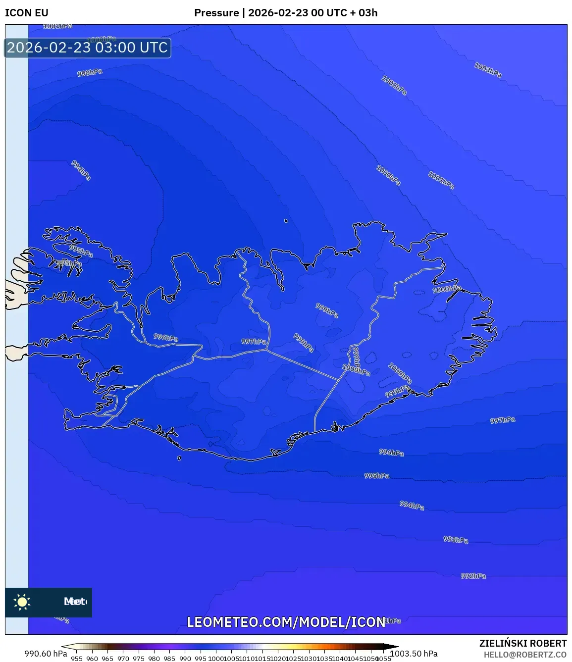 ICON model - آيسلندا, الضغط