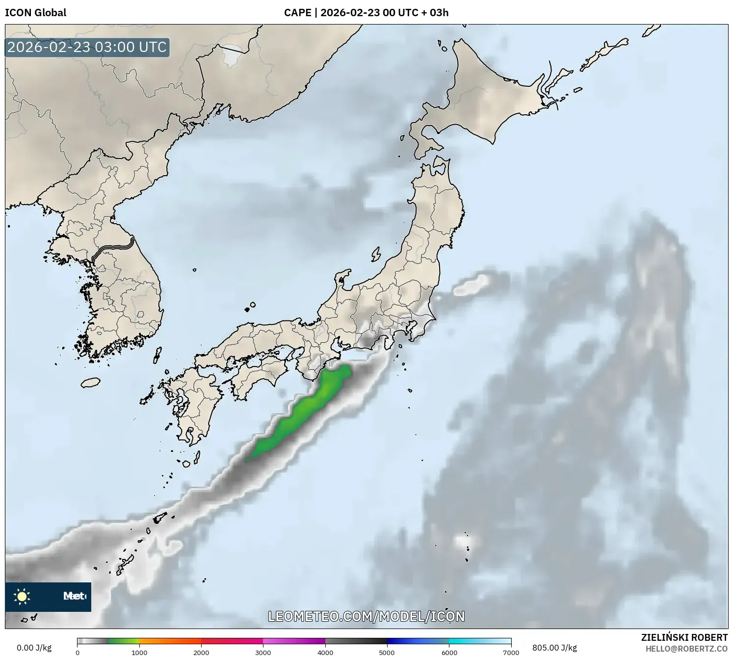 ICON model - اليابان, CAPE
