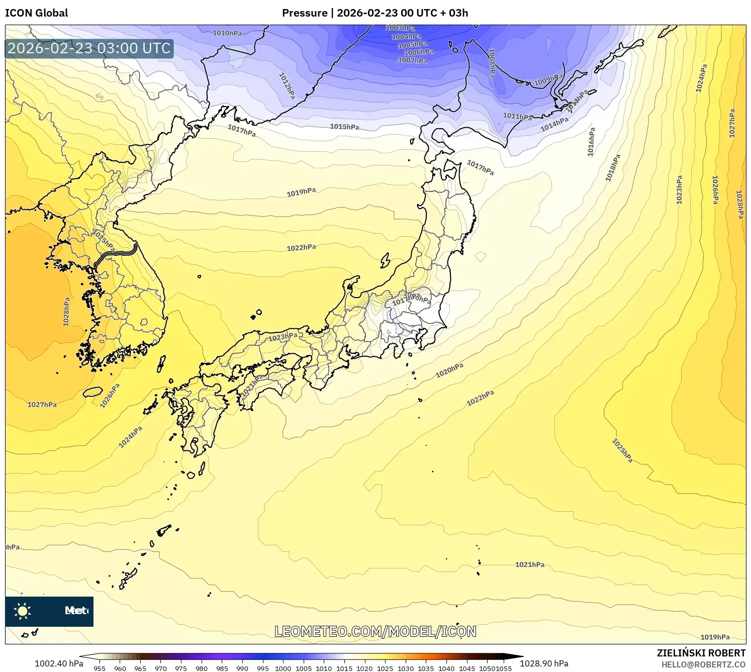 ICON model - اليابان, الضغط