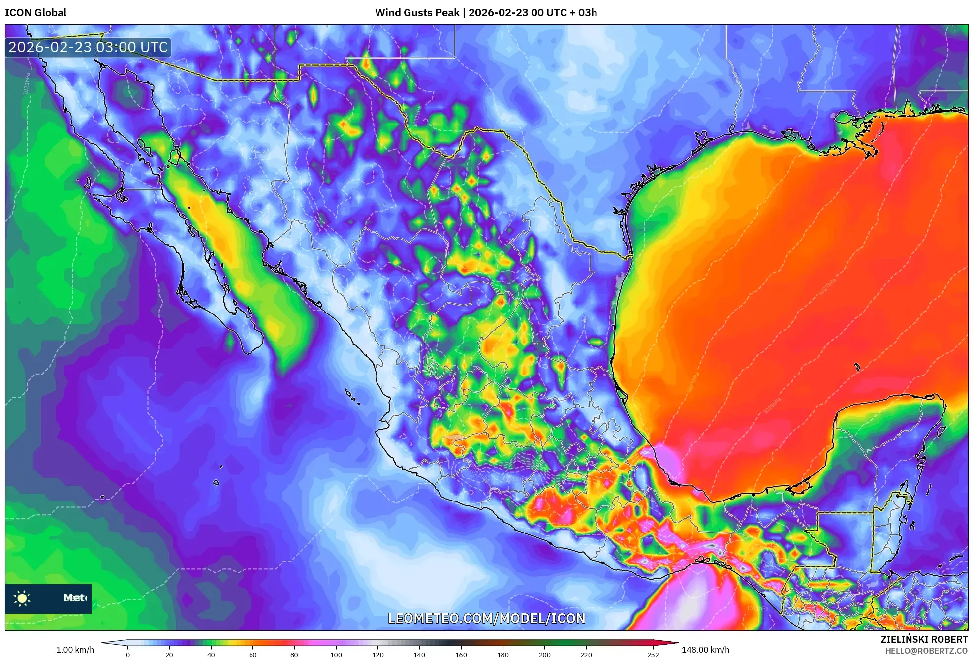 ICON model - المكسيك, أقصى هبة