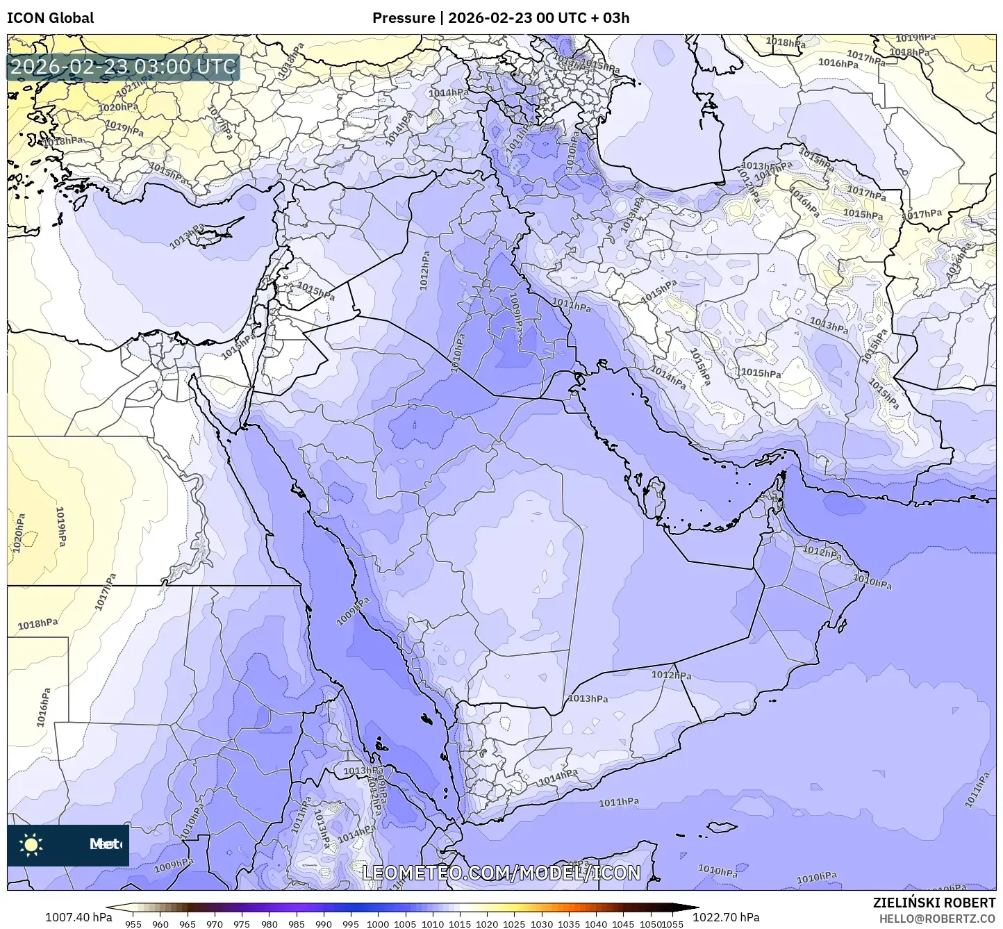 ICON model - الشرق الأوسط, الضغط