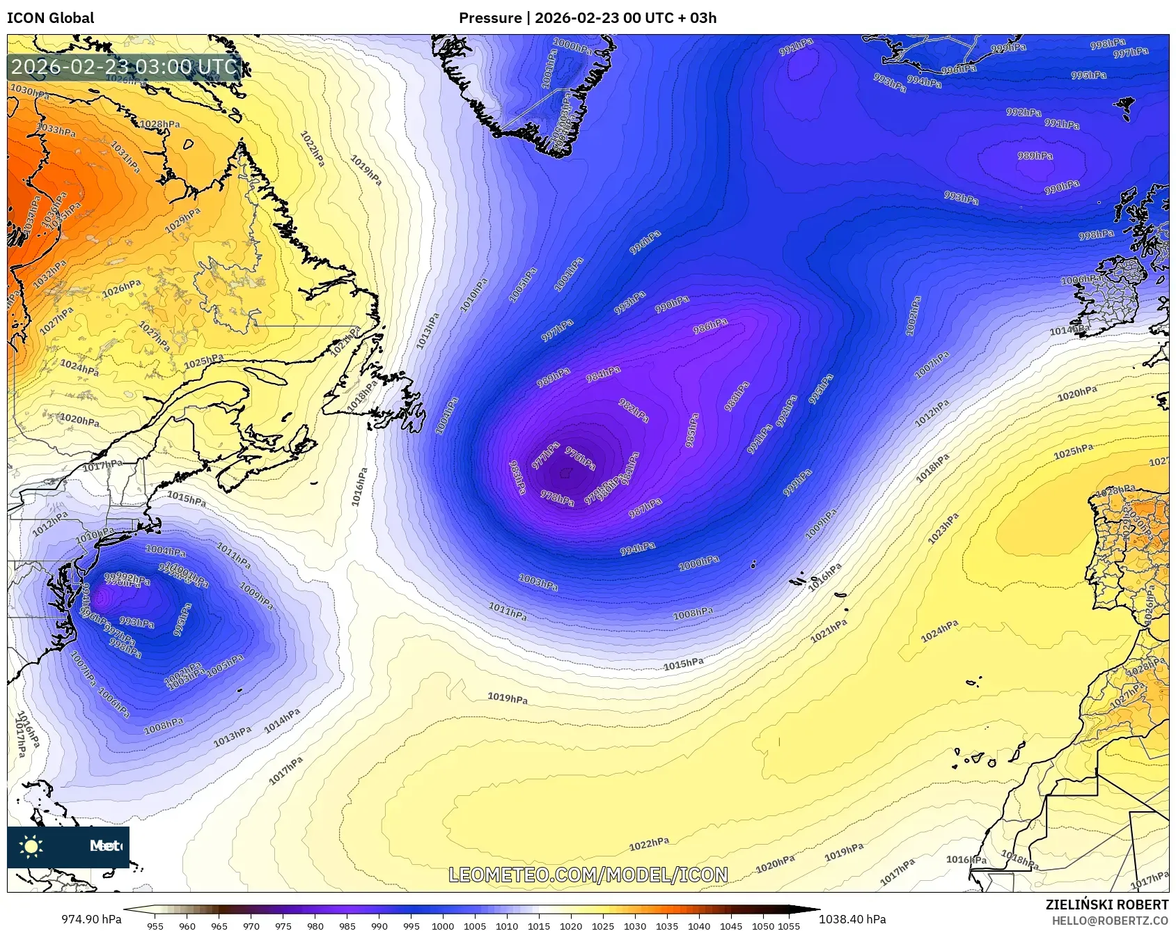 ICON model - شمال الأطلسي, الضغط