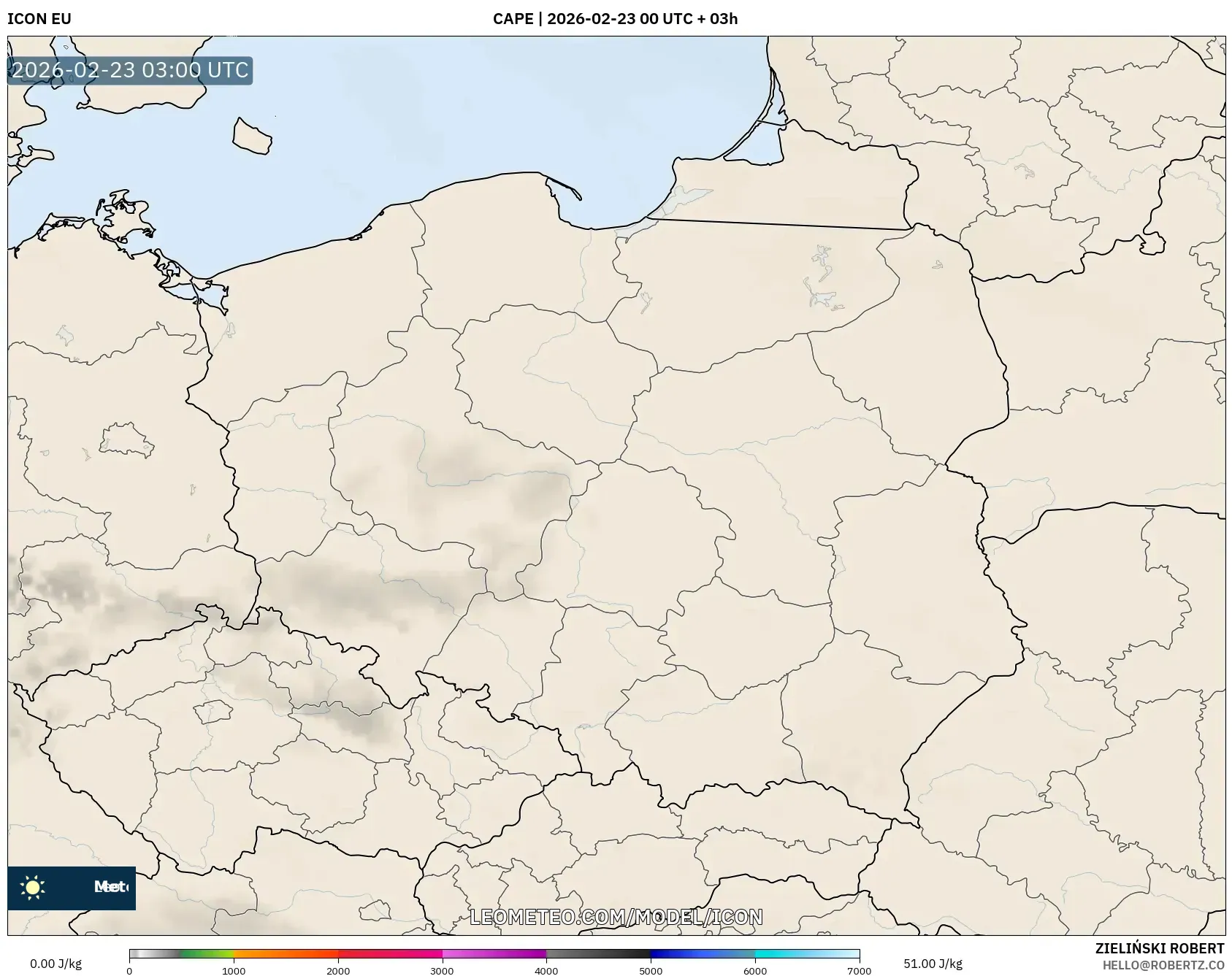 ICON model - بولندا, CAPE