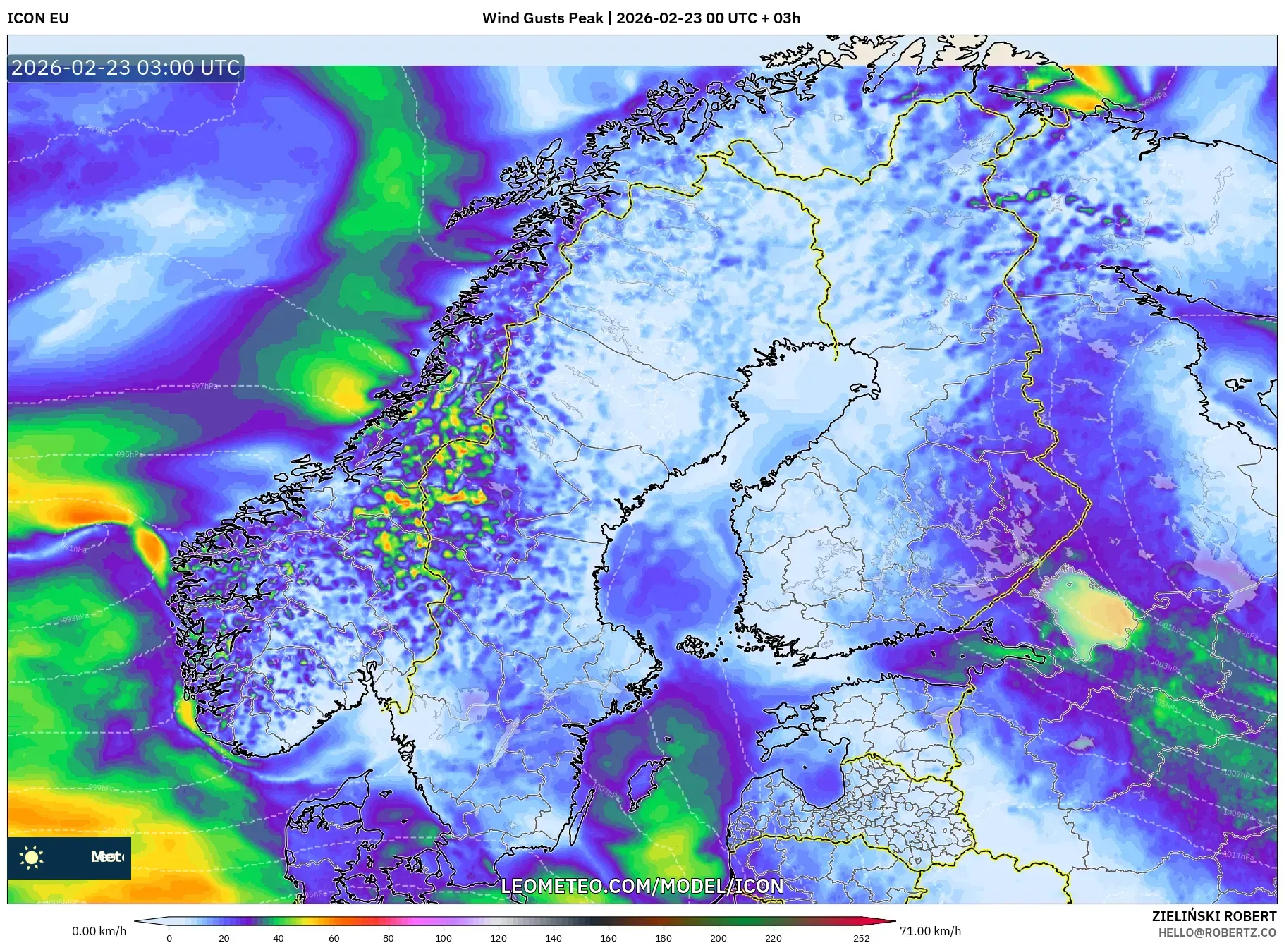 ICON model - إسكندنافيا, أقصى هبة
