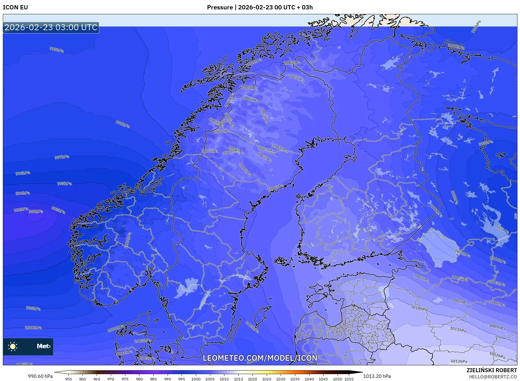 ICON model - إسكندنافيا, الضغط