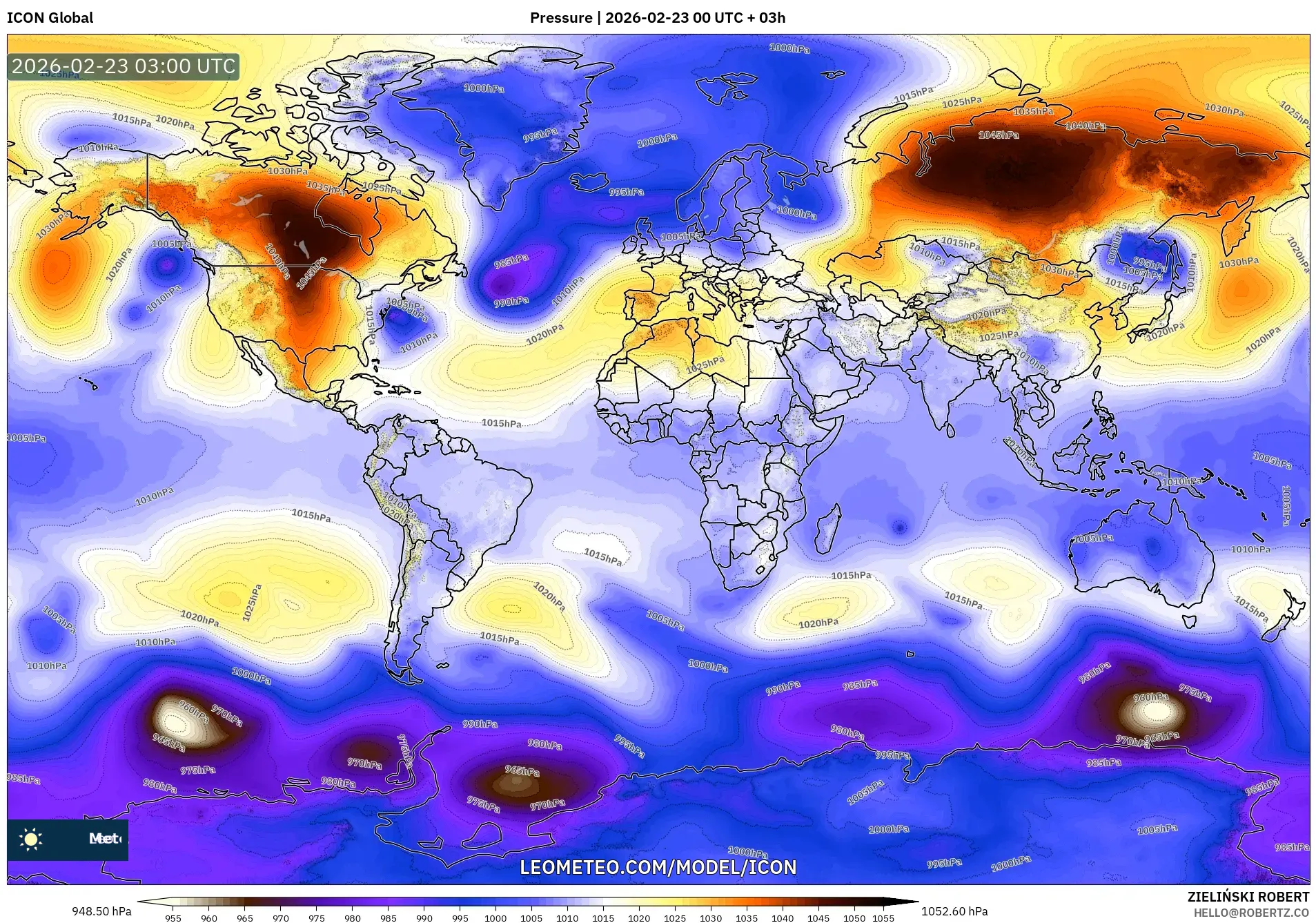 ICON model - العالم, الضغط