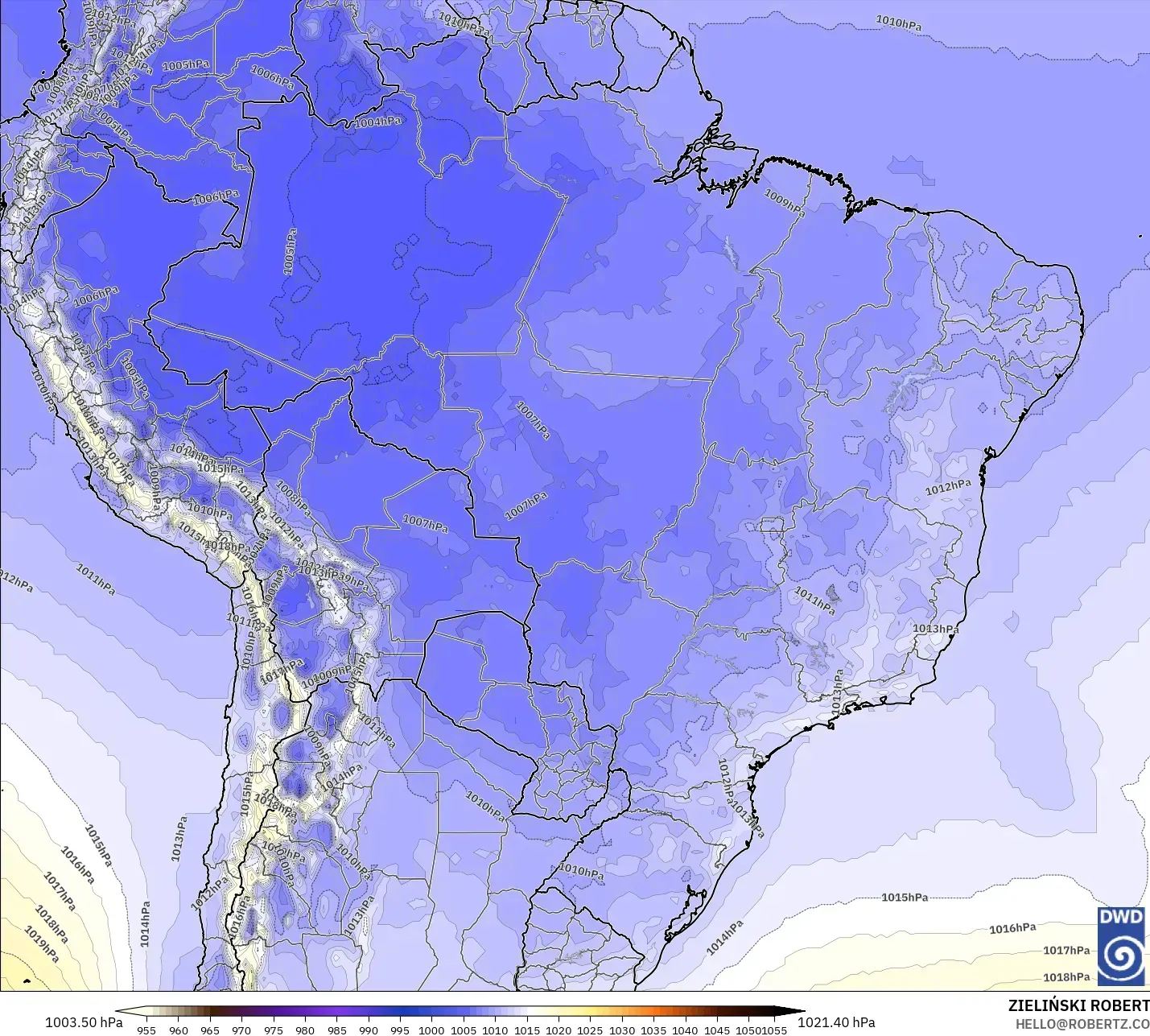 ICON model - Brazil, Pressure