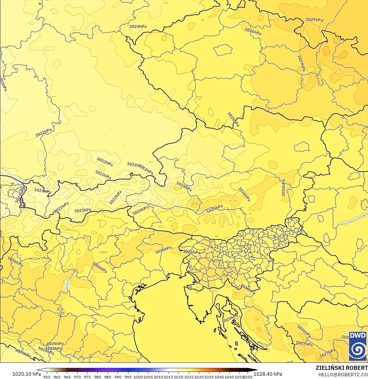 ICON model - Austria, Pressure