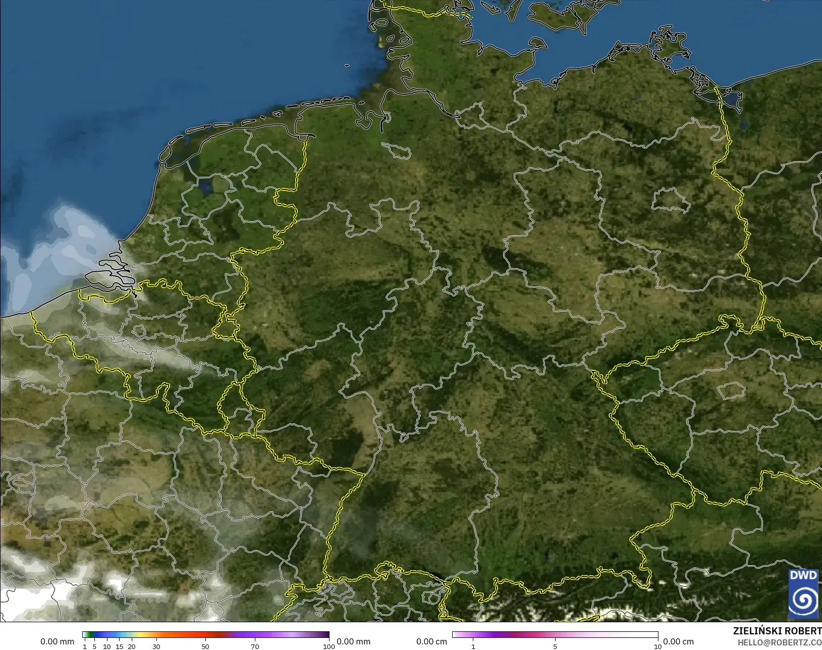ICON model - Germany, Precipitation, Clouds, and Pressure