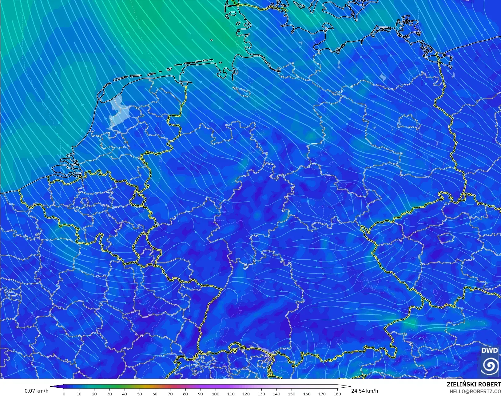 ICON model - Germany, Wind at 10m