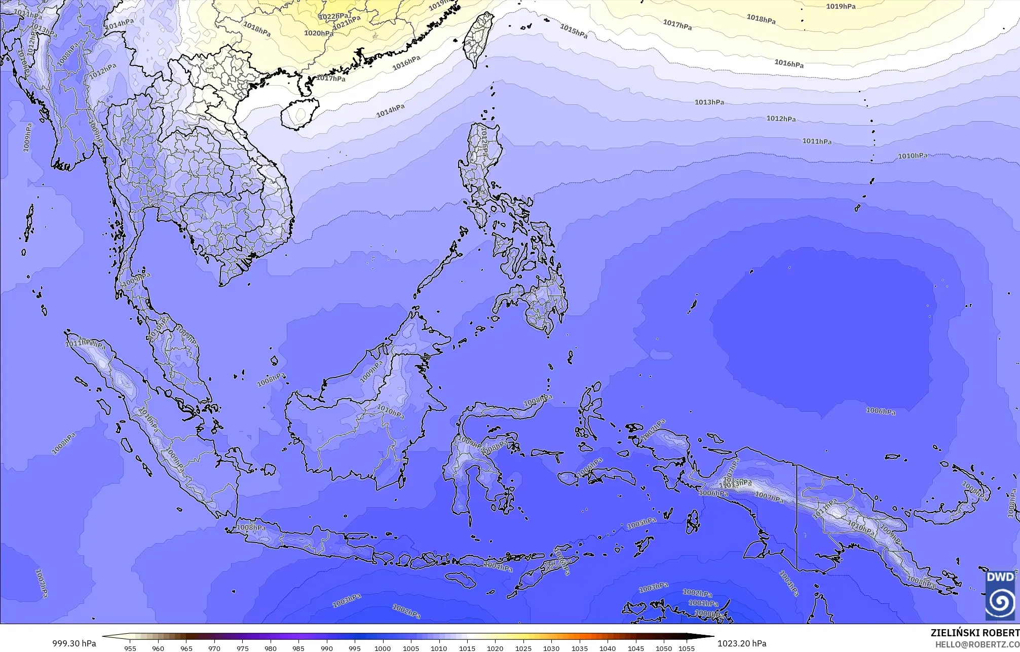 ICON model - South East Asia, Pressure