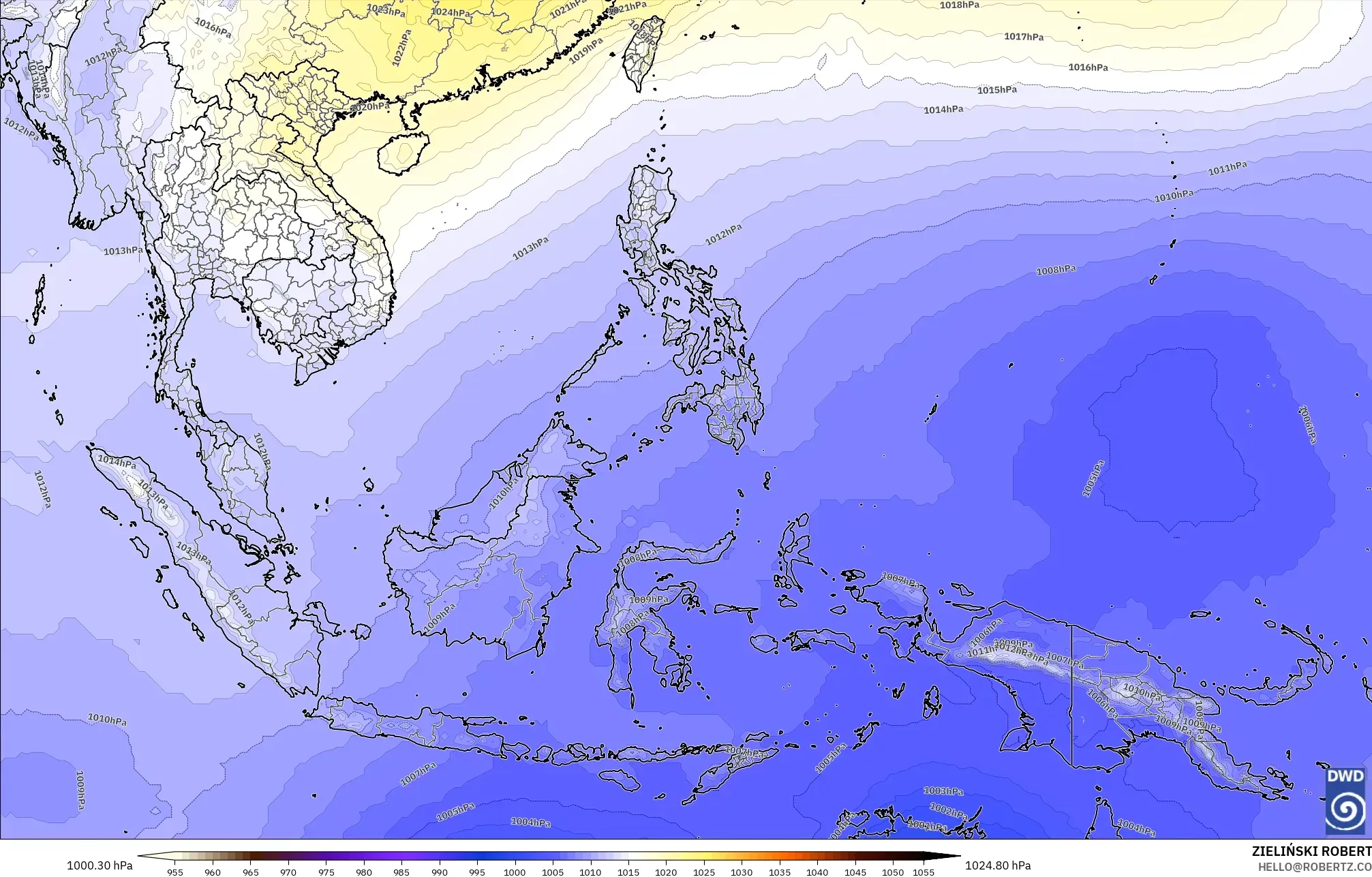 ICON model - South East Asia, Pressure