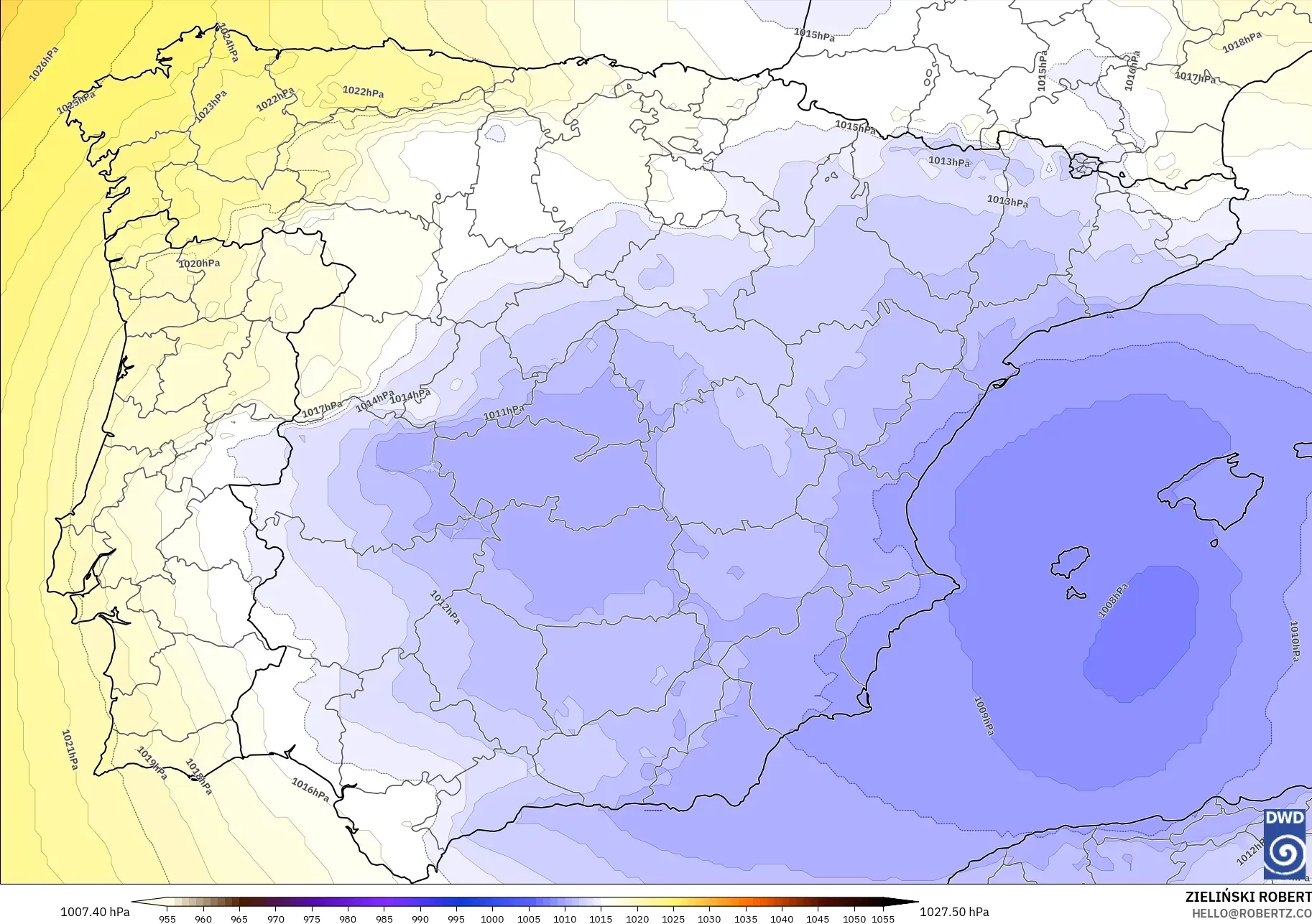 ICON model - Spain, Pressure