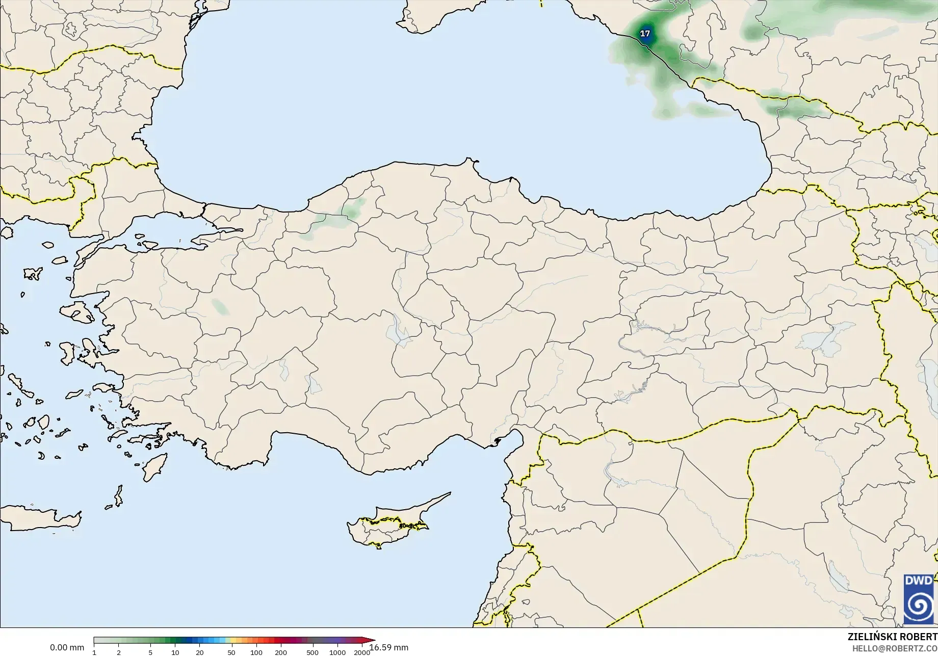 ICON model - Turkey, Precipitation Accumulation