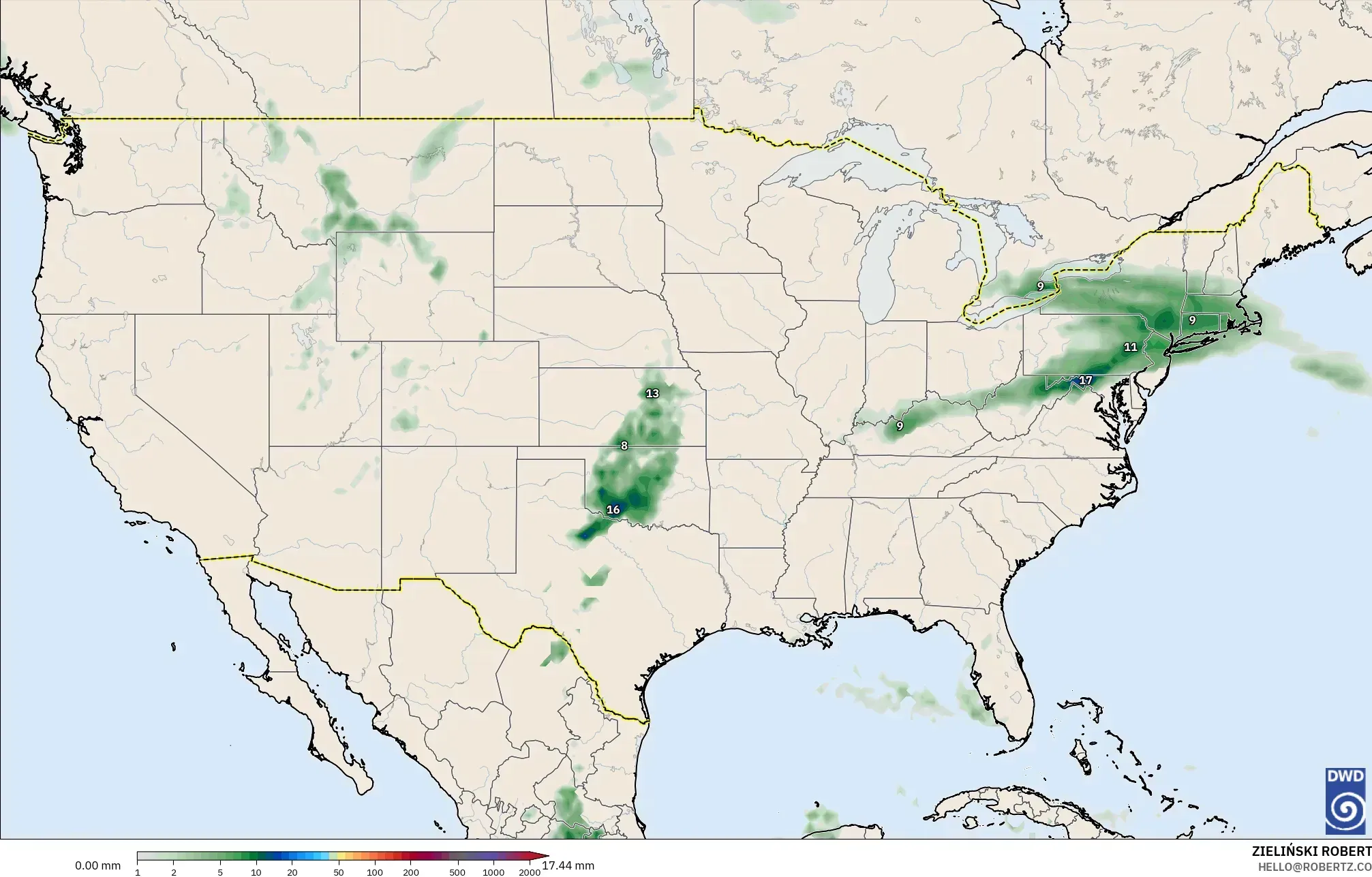 ICON model - United States, Precipitation Accumulation