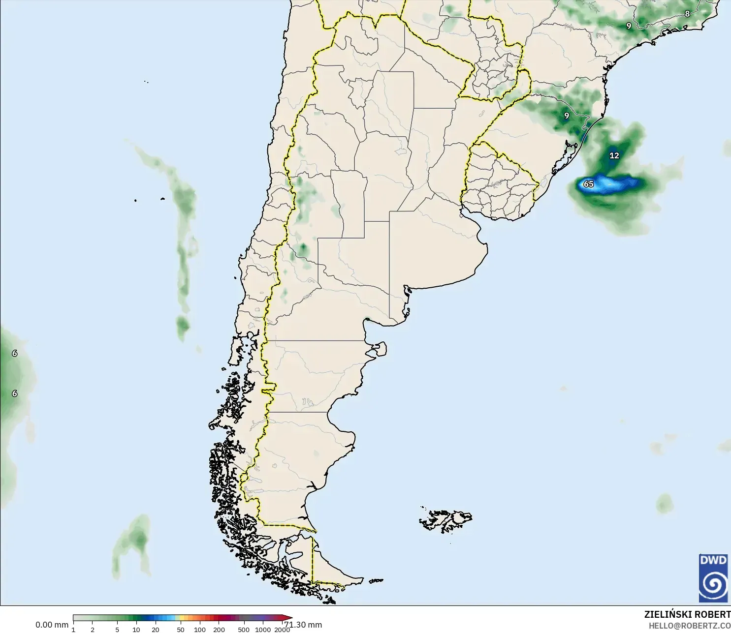 ICON model - Argentina, Precipitation Accumulation