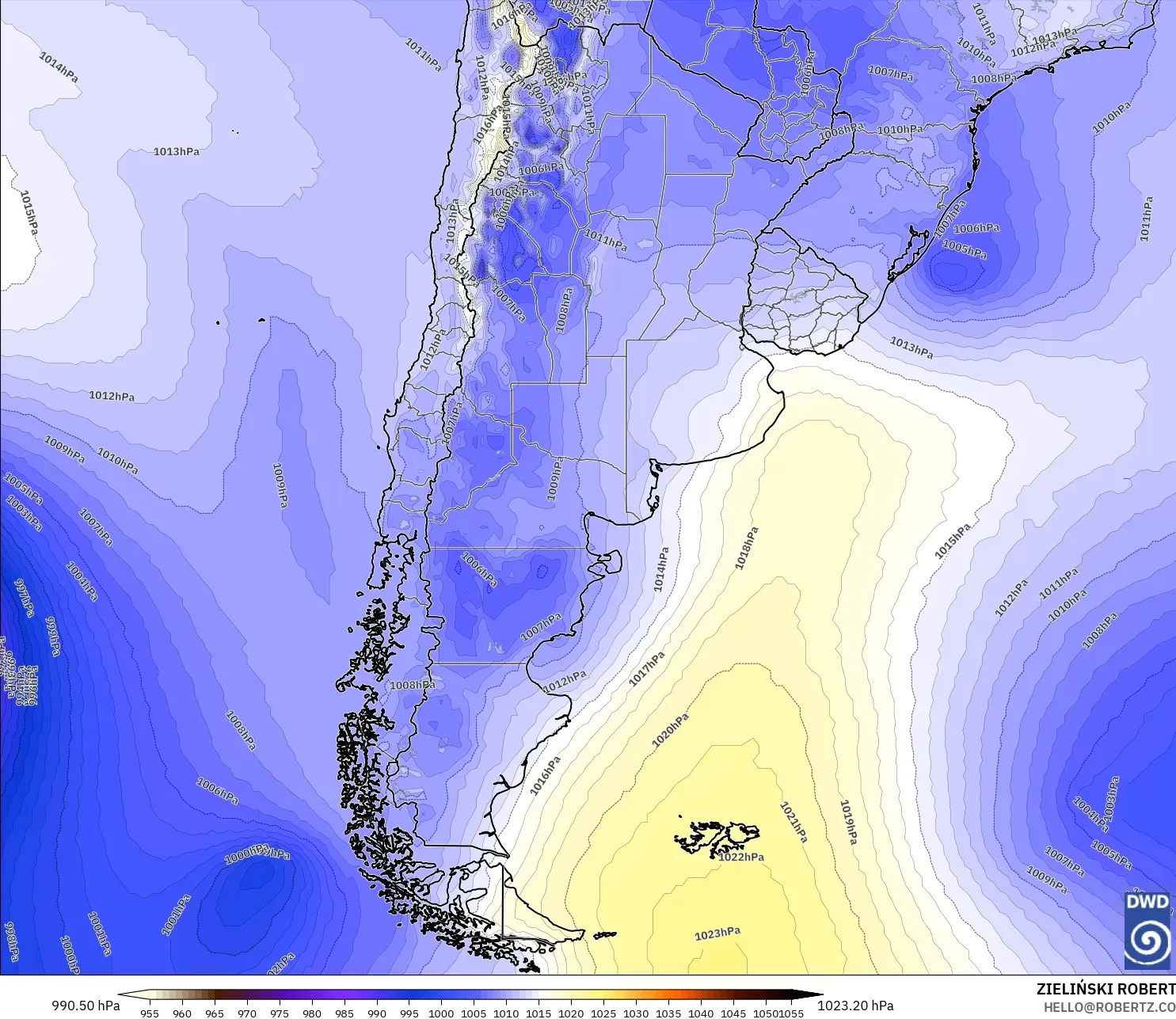ICON model - Argentina, Pressure