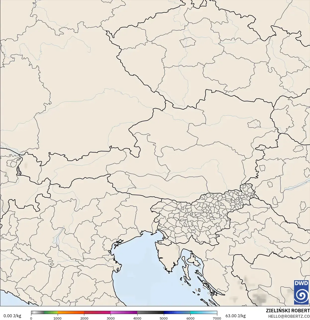 ICON model - Austria, CAPE