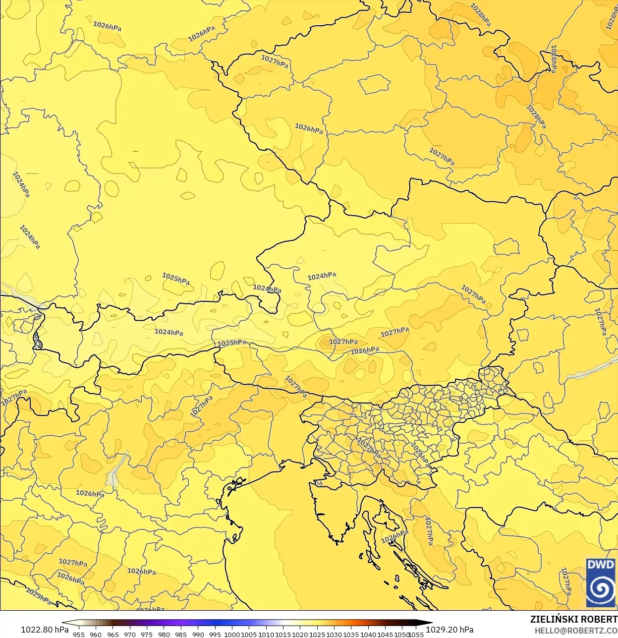 ICON model - Austria, Pressure