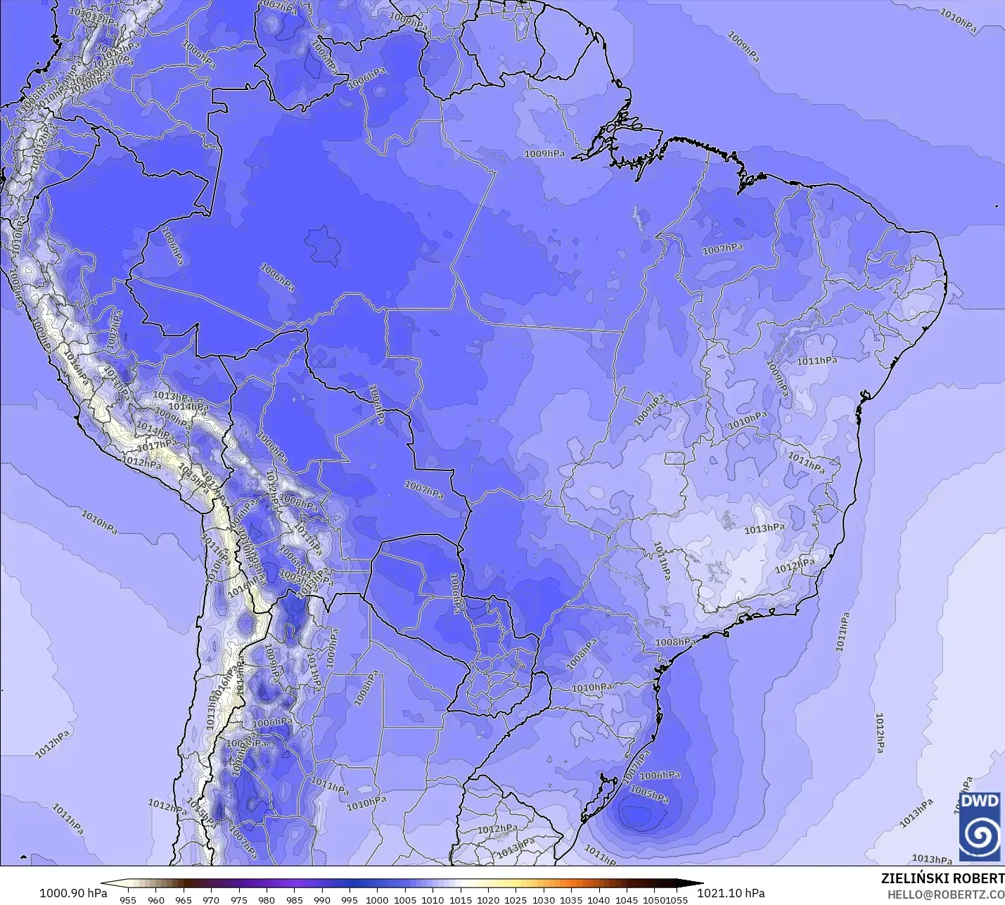 ICON model - Brazil, Pressure