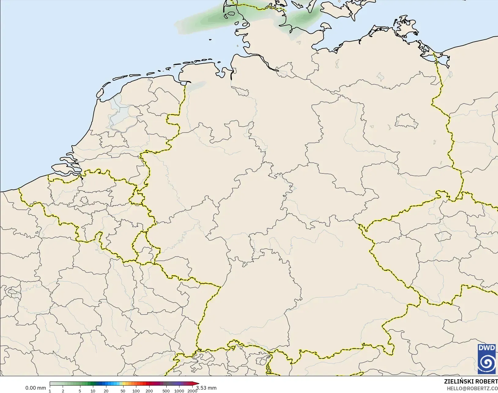 ICON model - Germany, Precipitation Accumulation
