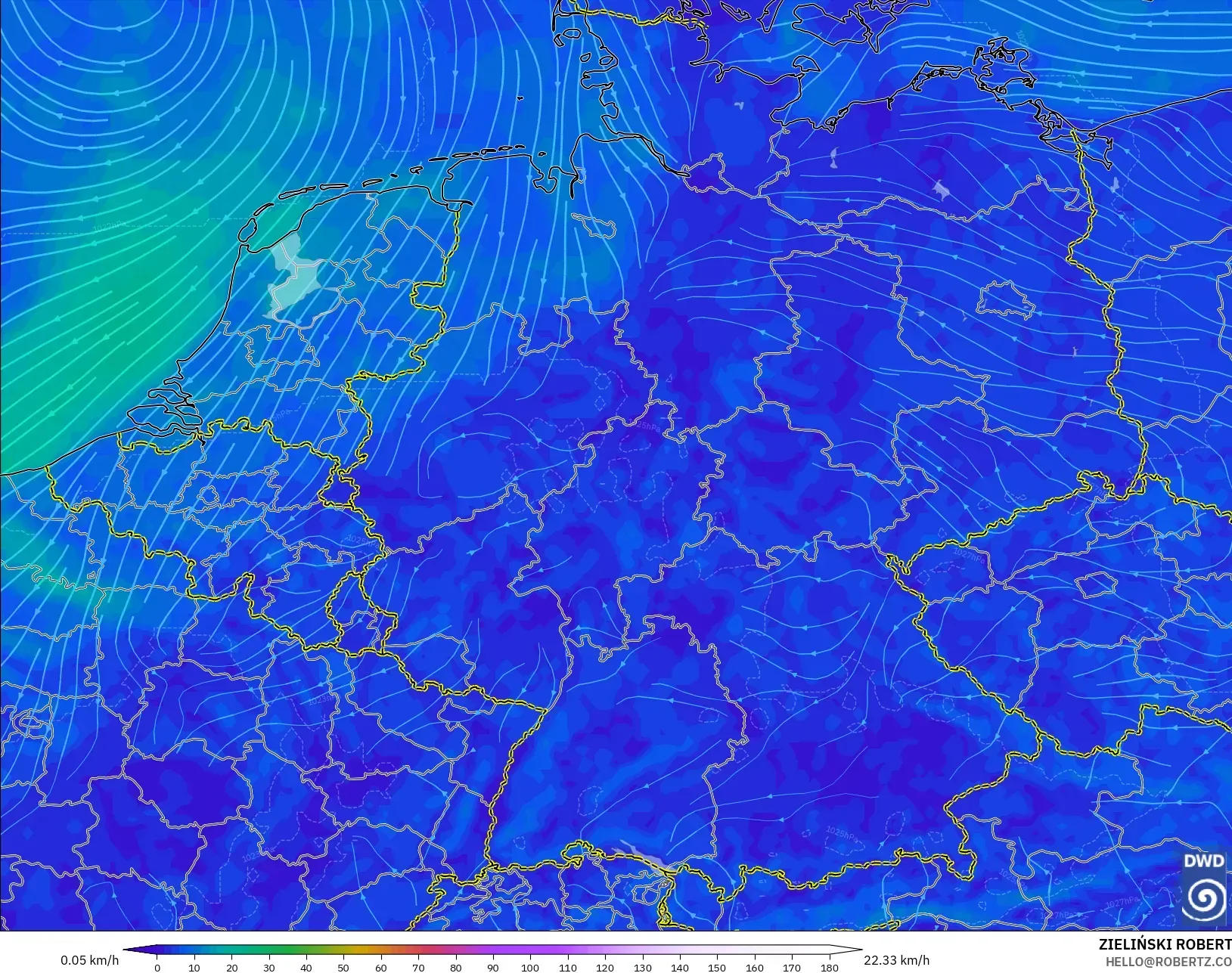 ICON model - Germany, Wind at 10m