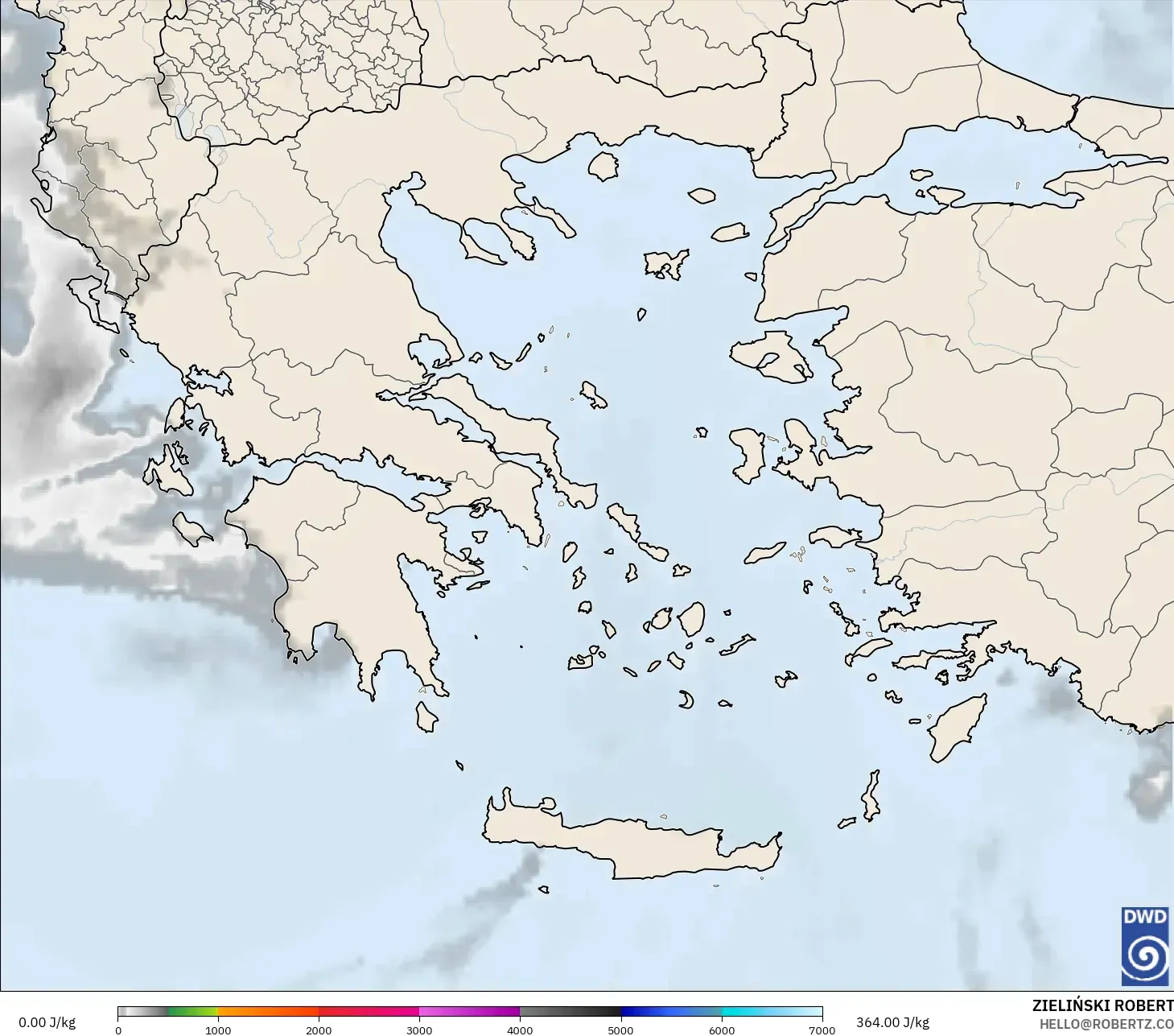 ICON model - Greece, CAPE