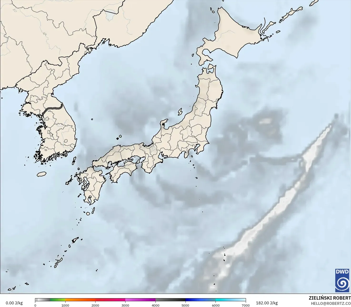 ICON model - Japan, CAPE