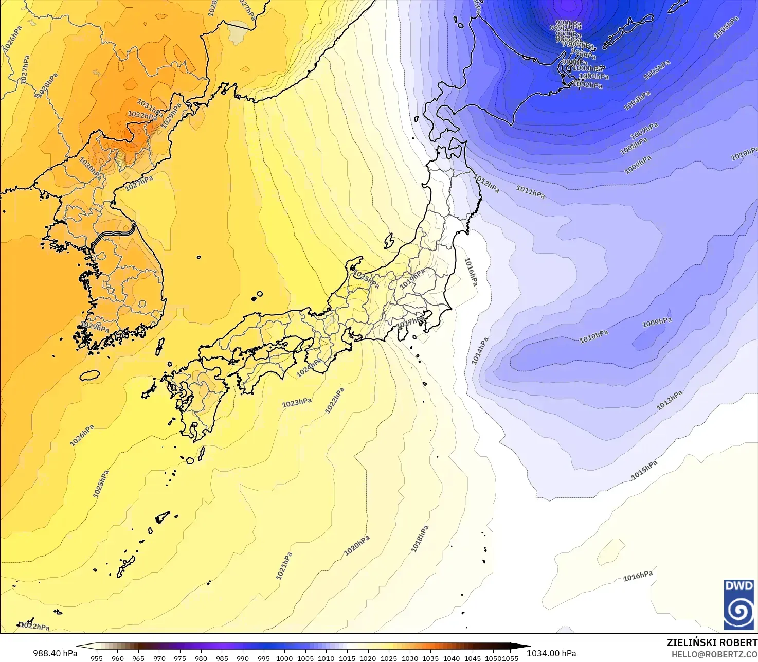 ICON model - Japan, Pressure