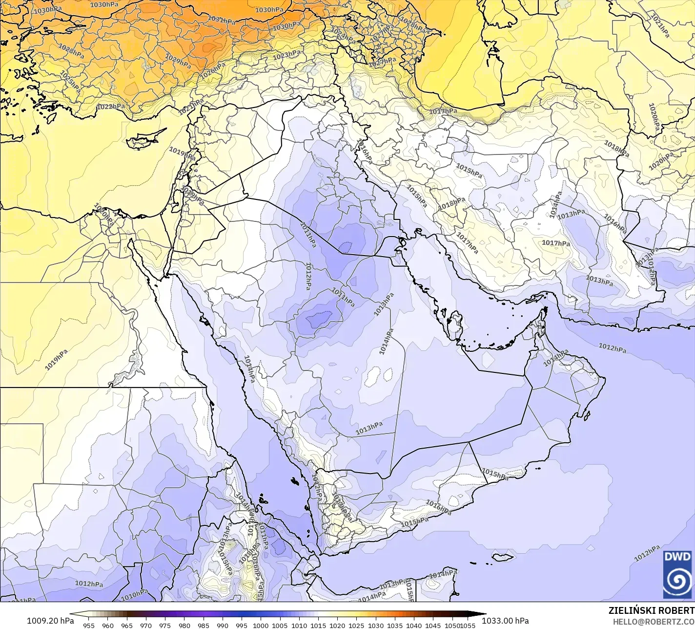 ICON model - Middle East, Pressure