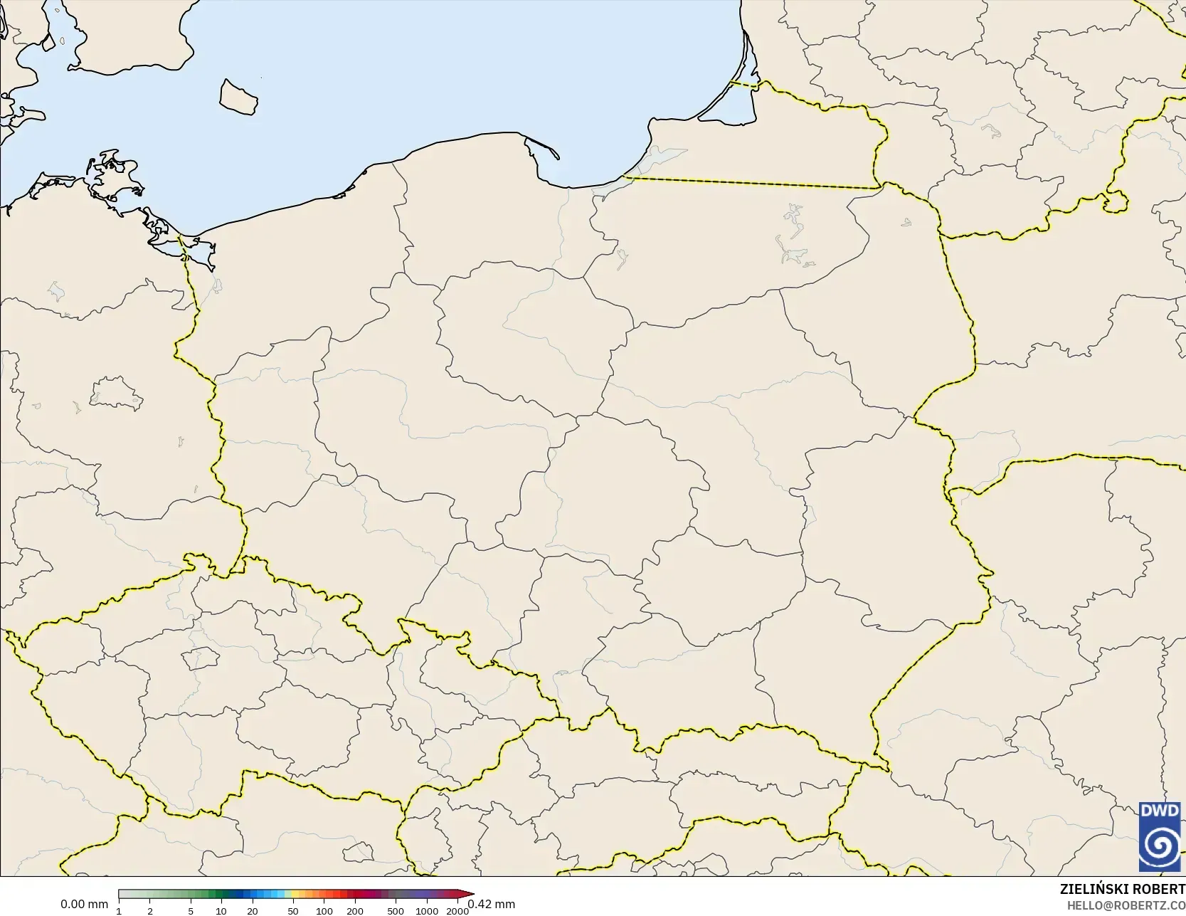 ICON model - Poland, Precipitation Accumulation