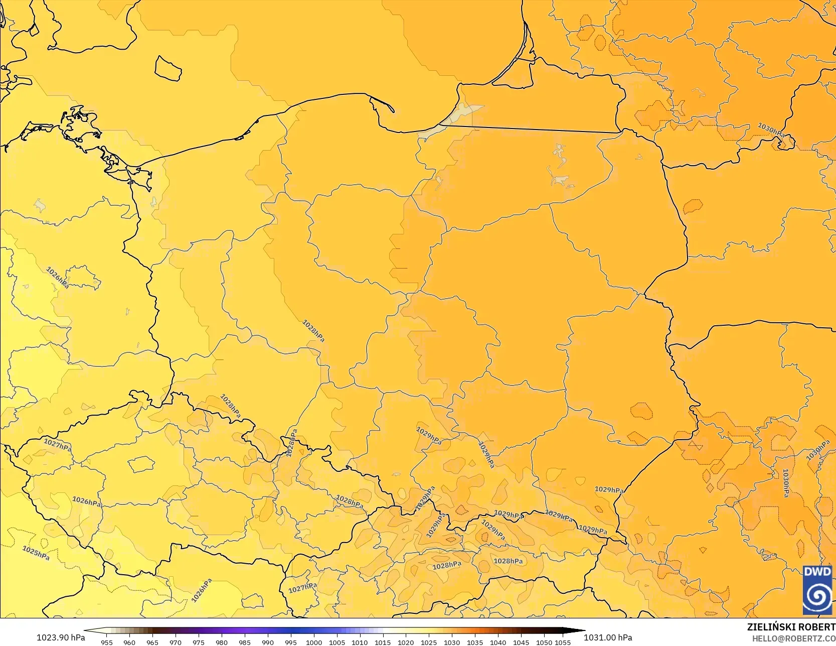 ICON model - Poland, Pressure