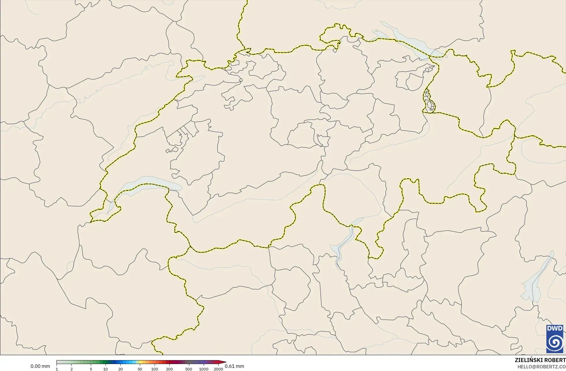 ICON model - Switzerland, Precipitation Accumulation