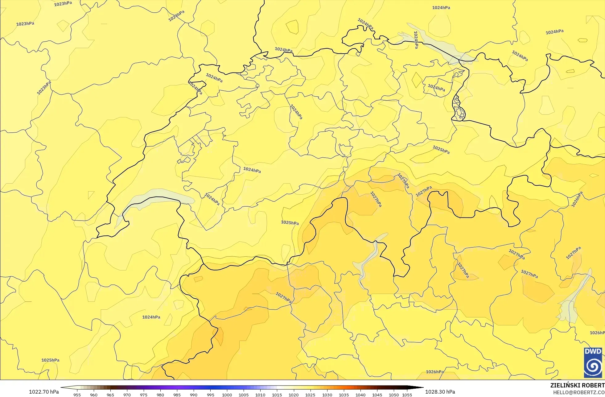 ICON model - Switzerland, Pressure
