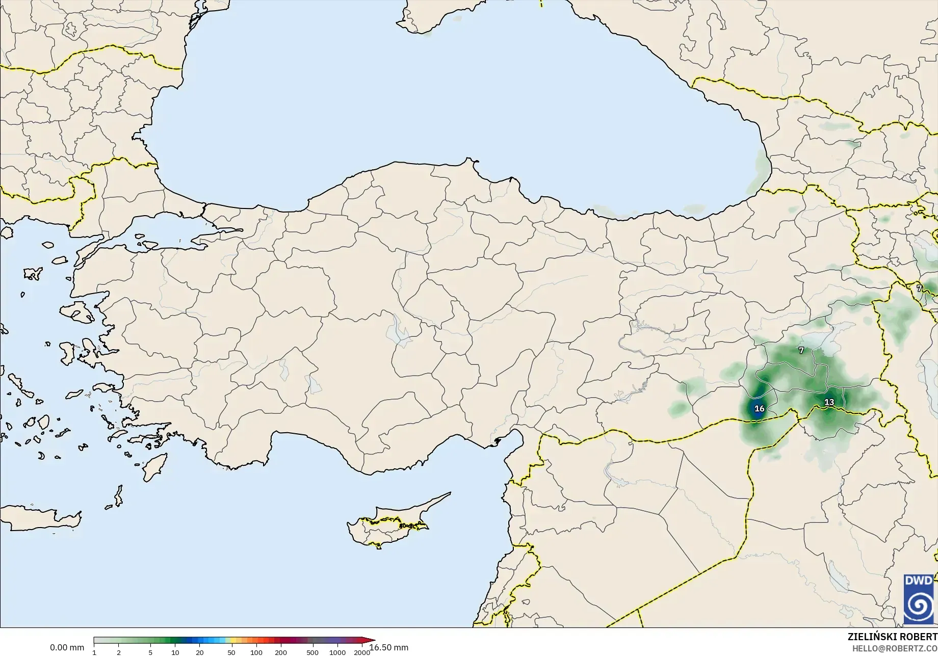ICON model - Turkey, Precipitation Accumulation