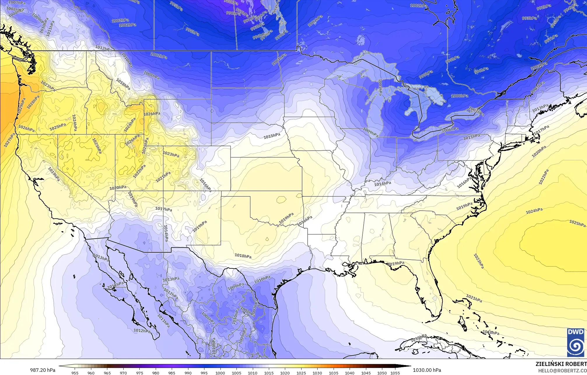 ICON model - United States, Pressure