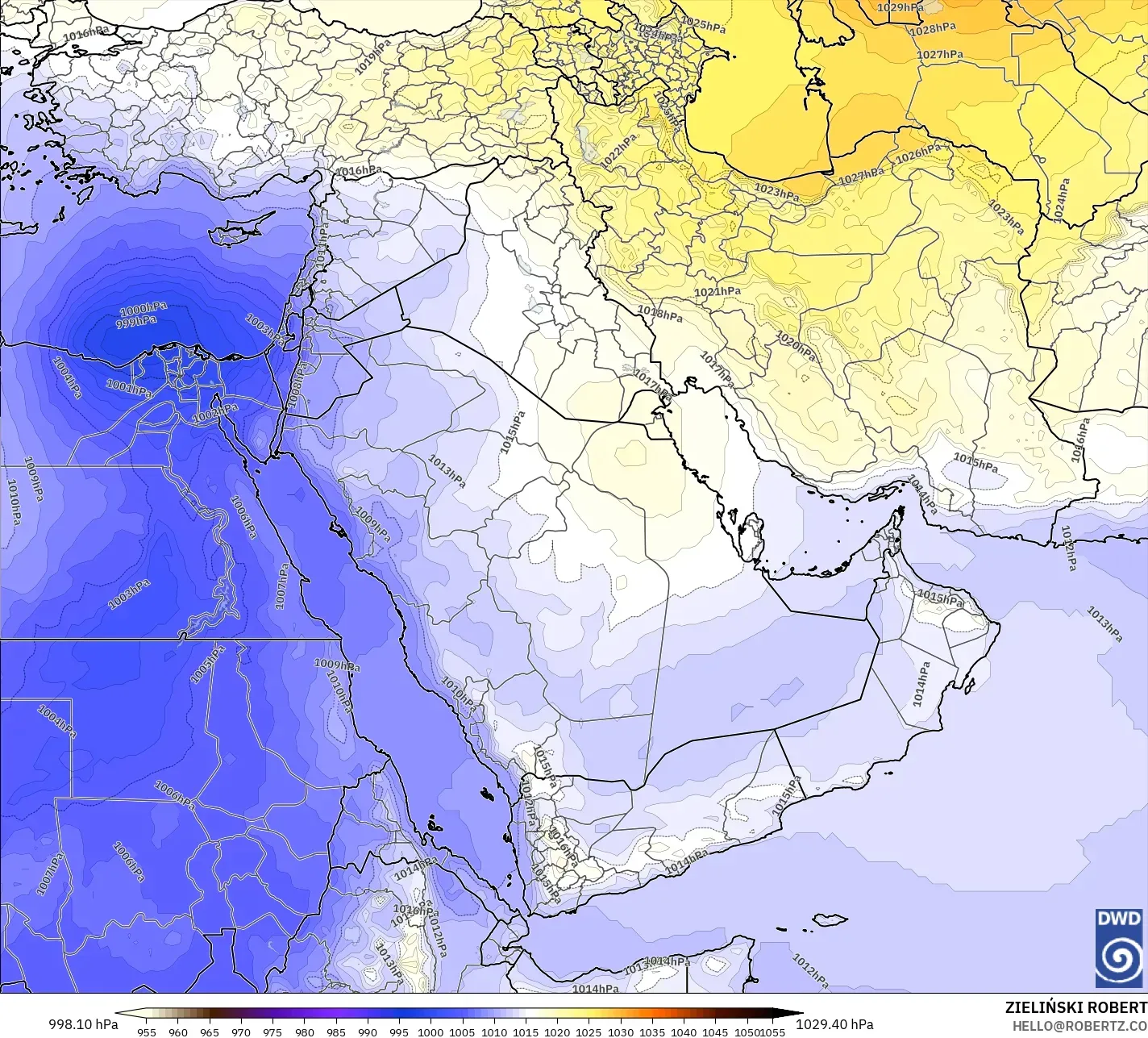 ICON model - Middle East, Pressure