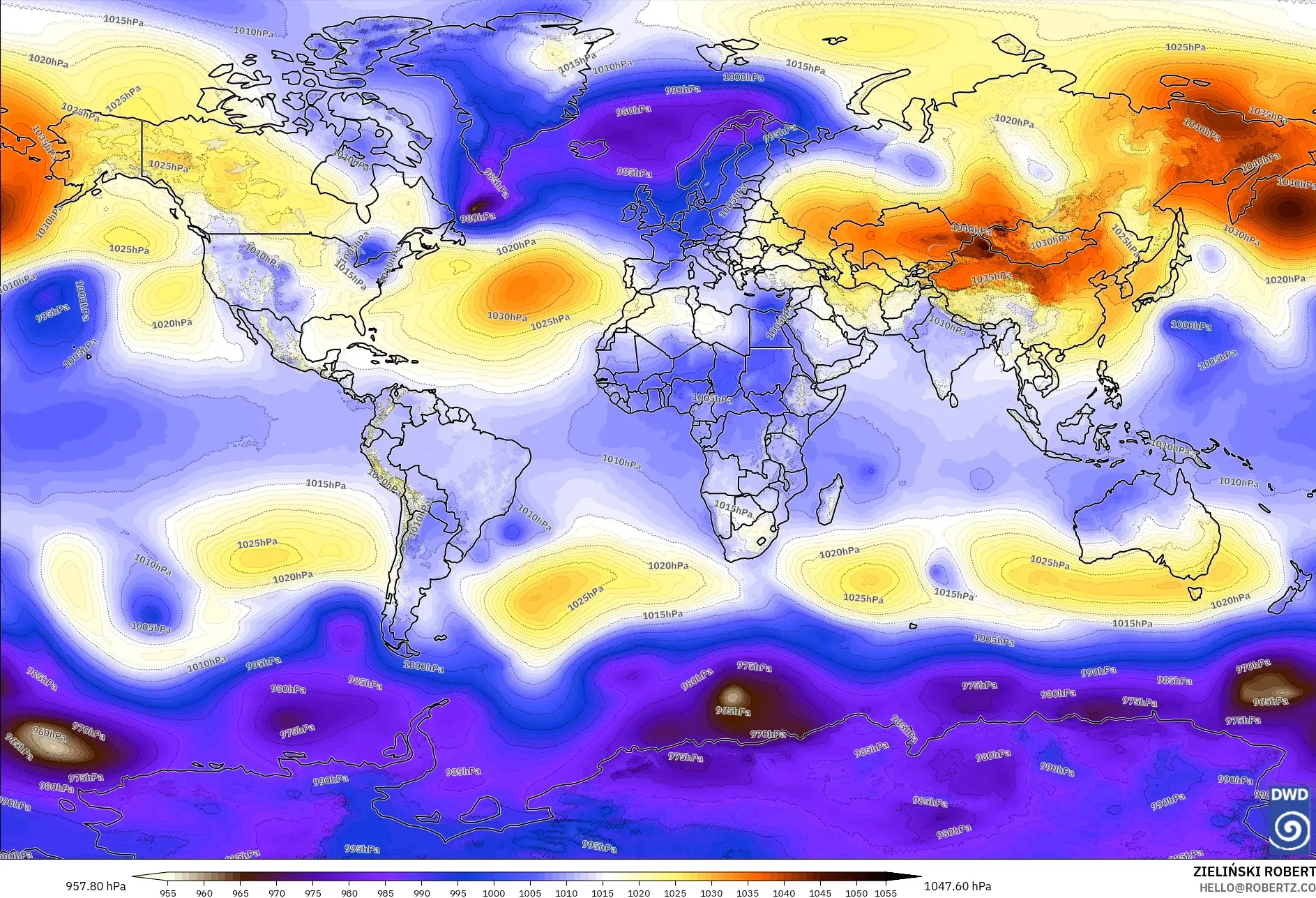 ICON model - World, Pressure