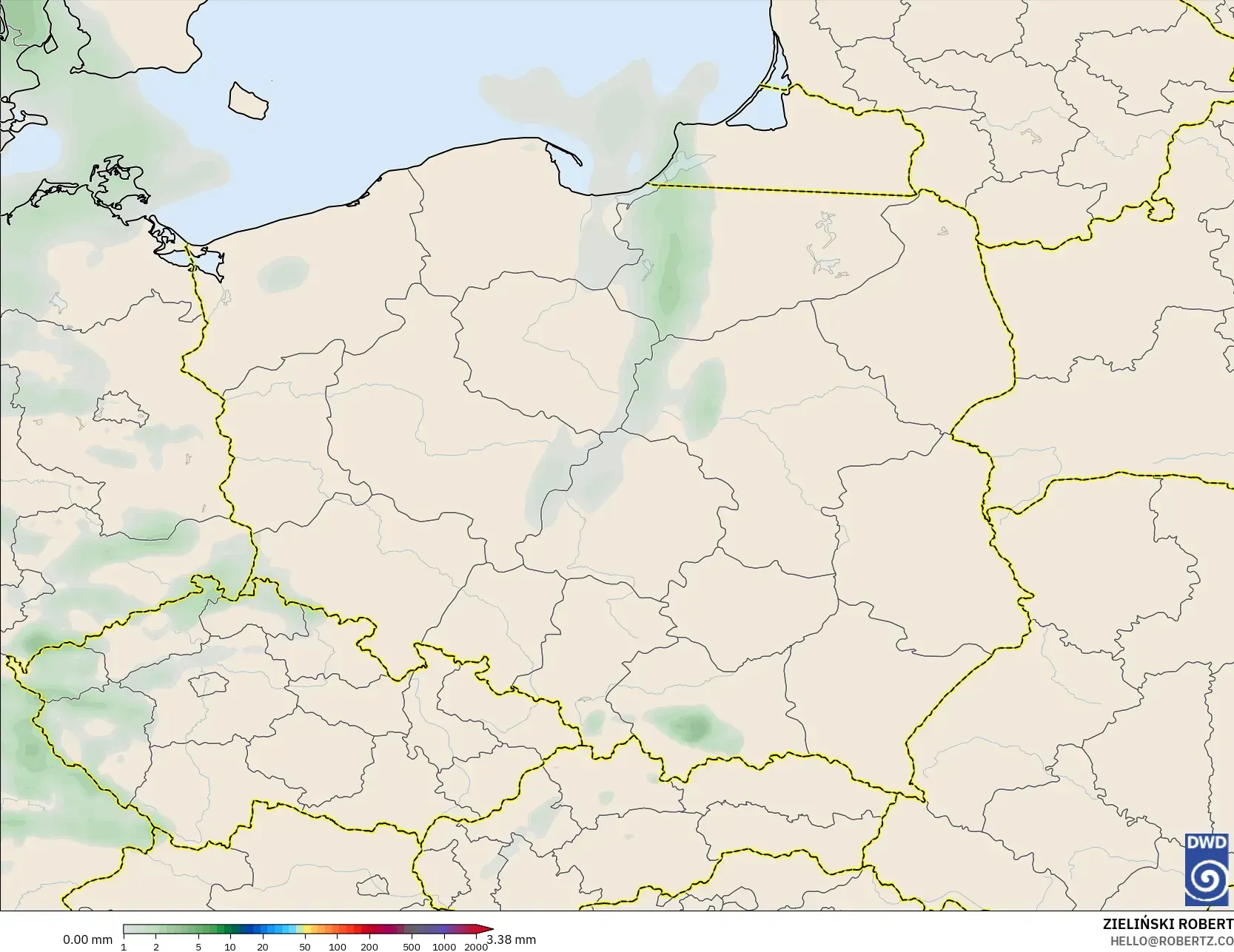 ICON model - Poland, Precipitation Accumulation