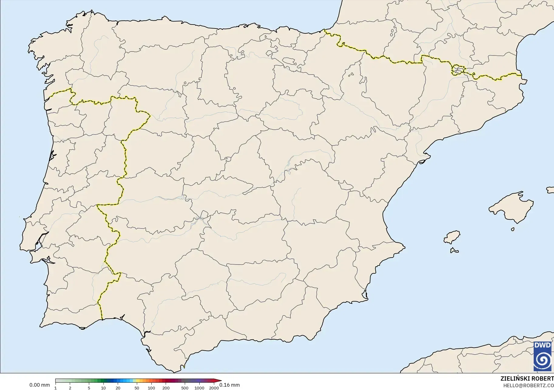 ICON model - Spain, Precipitation Accumulation
