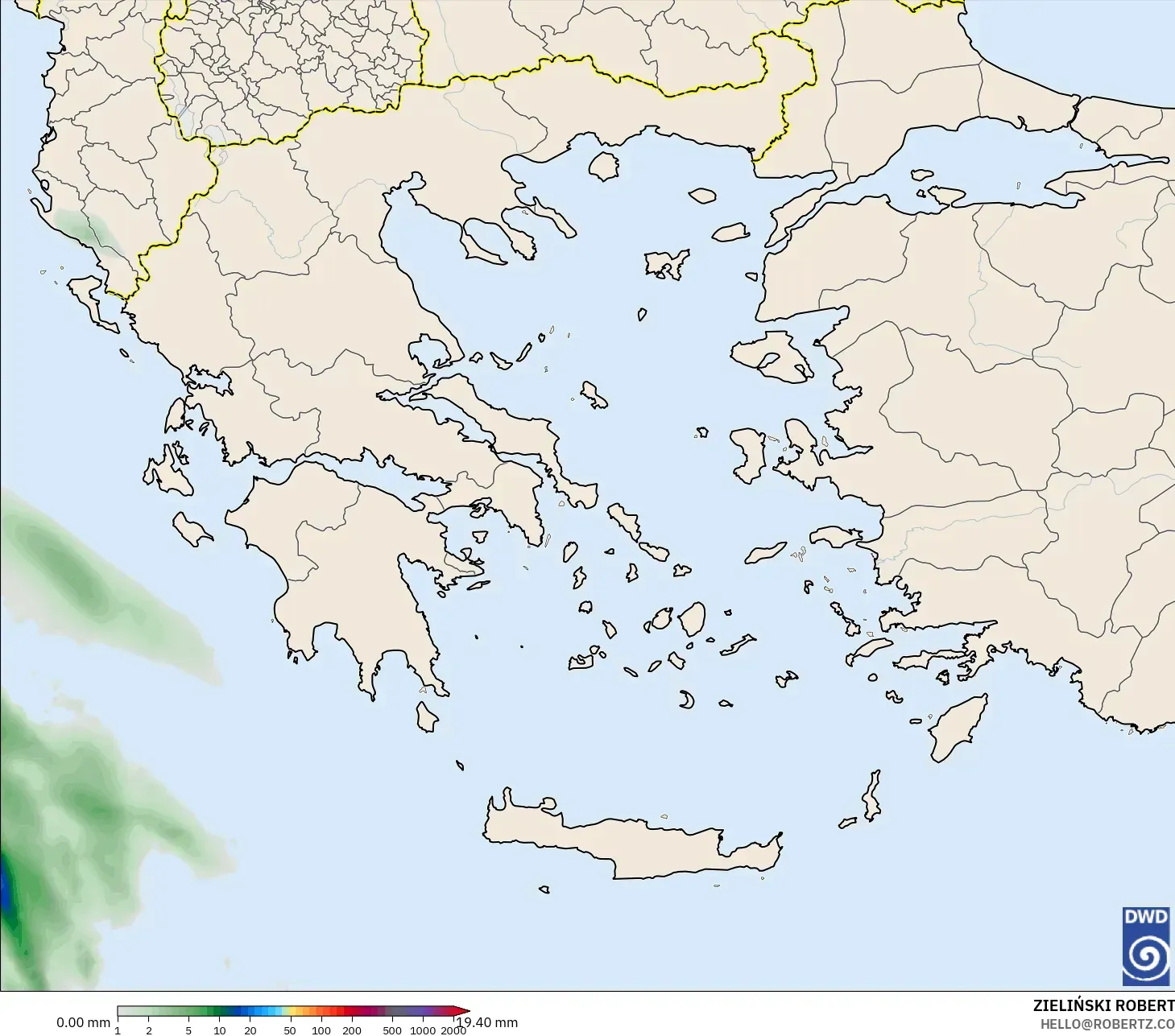 ICON model - Greece, Precipitation Accumulation