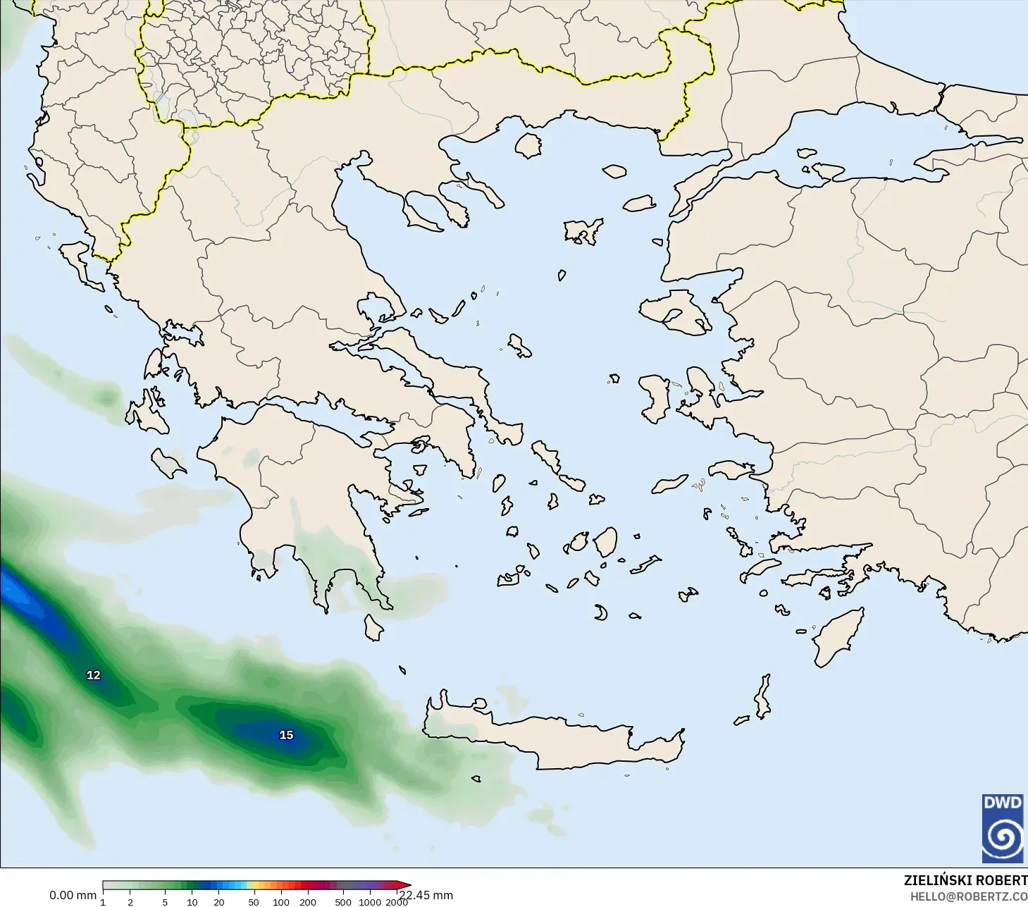 ICON model - Greece, Precipitation Accumulation