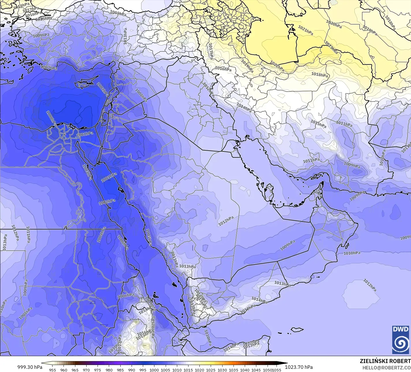 ICON model - Middle East, Pressure
