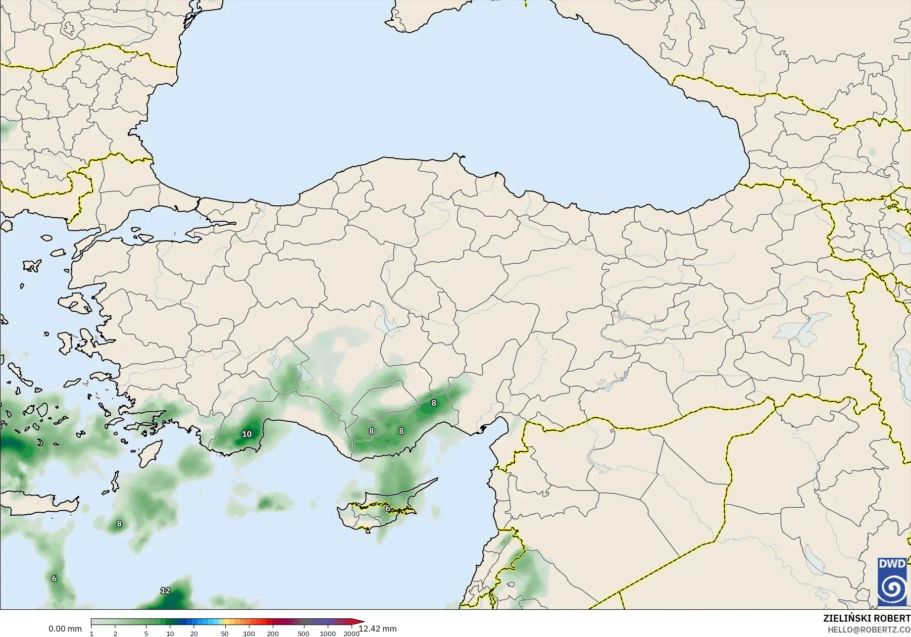 ICON model - Turkey, Precipitation Accumulation