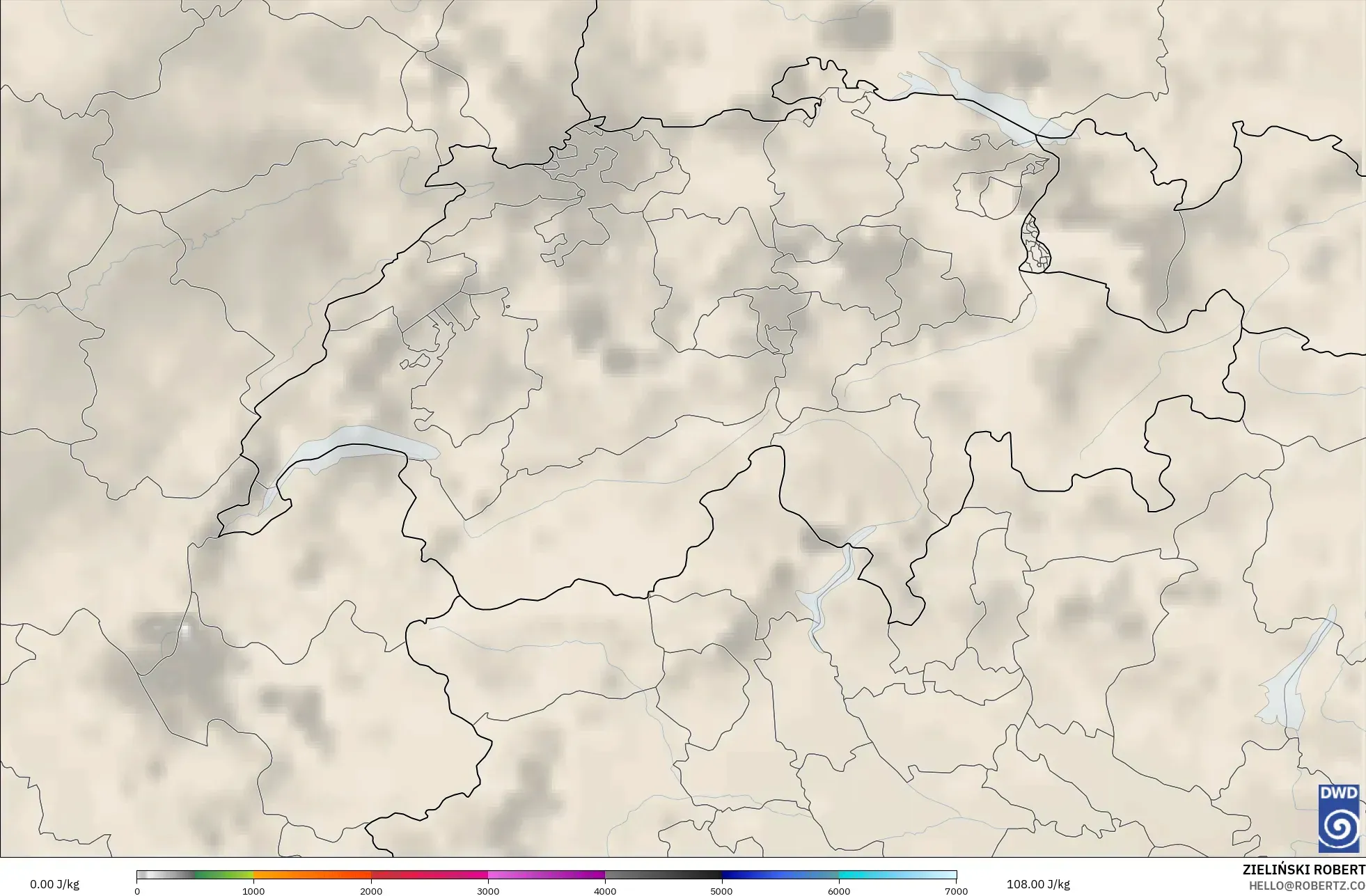 ICON model - Switzerland, CAPE
